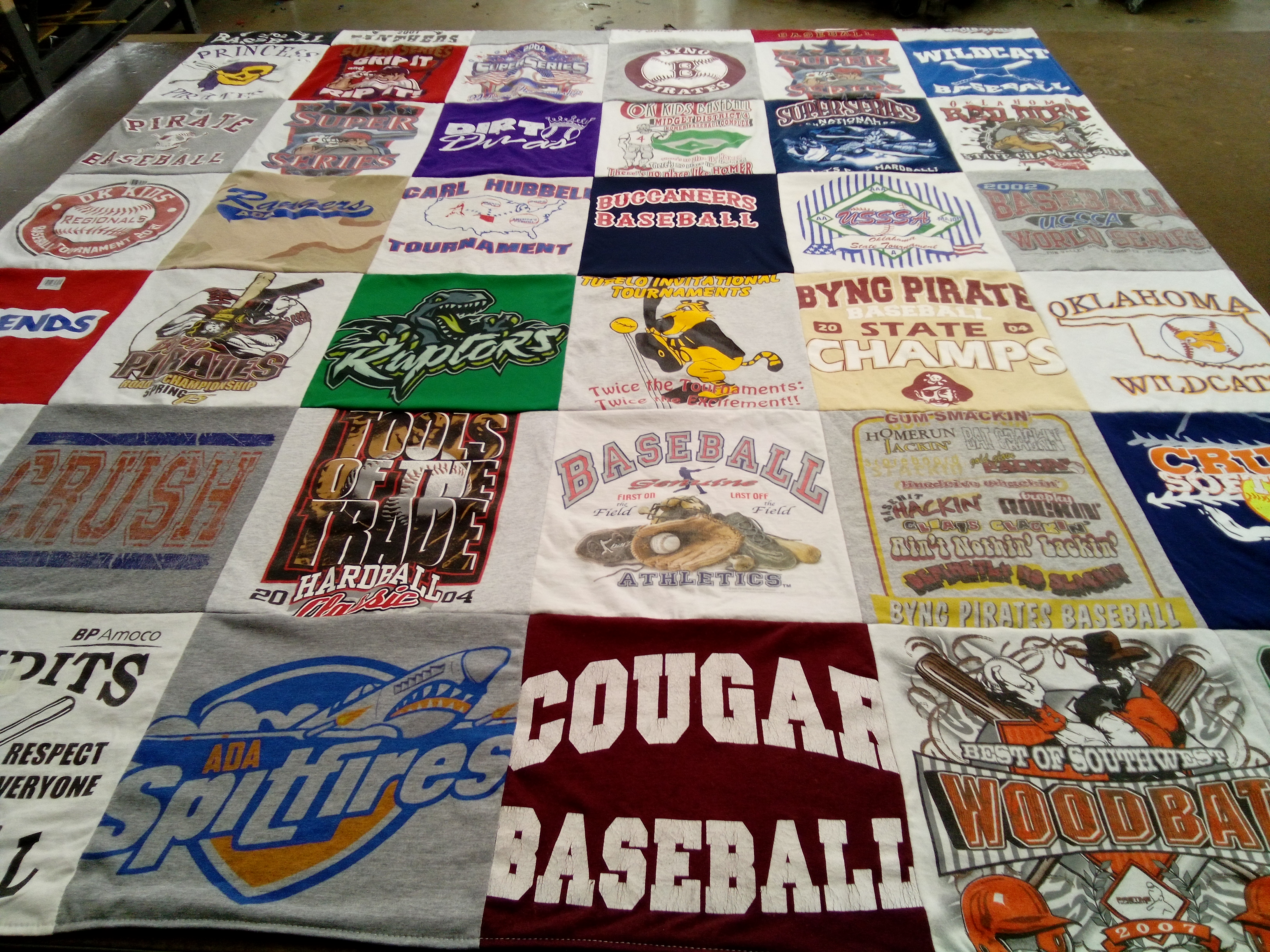 T-shirt quilt featuring spitfires, wildcat by Janessa from OK