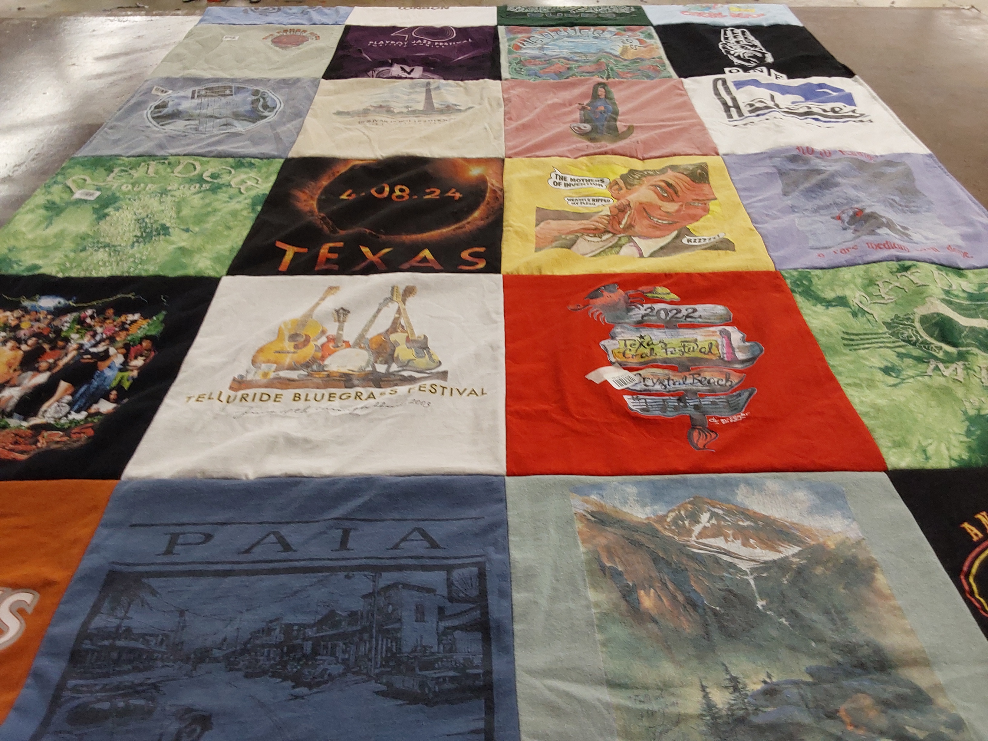T-shirt quilt with music, festivals themes by JOHN from NV