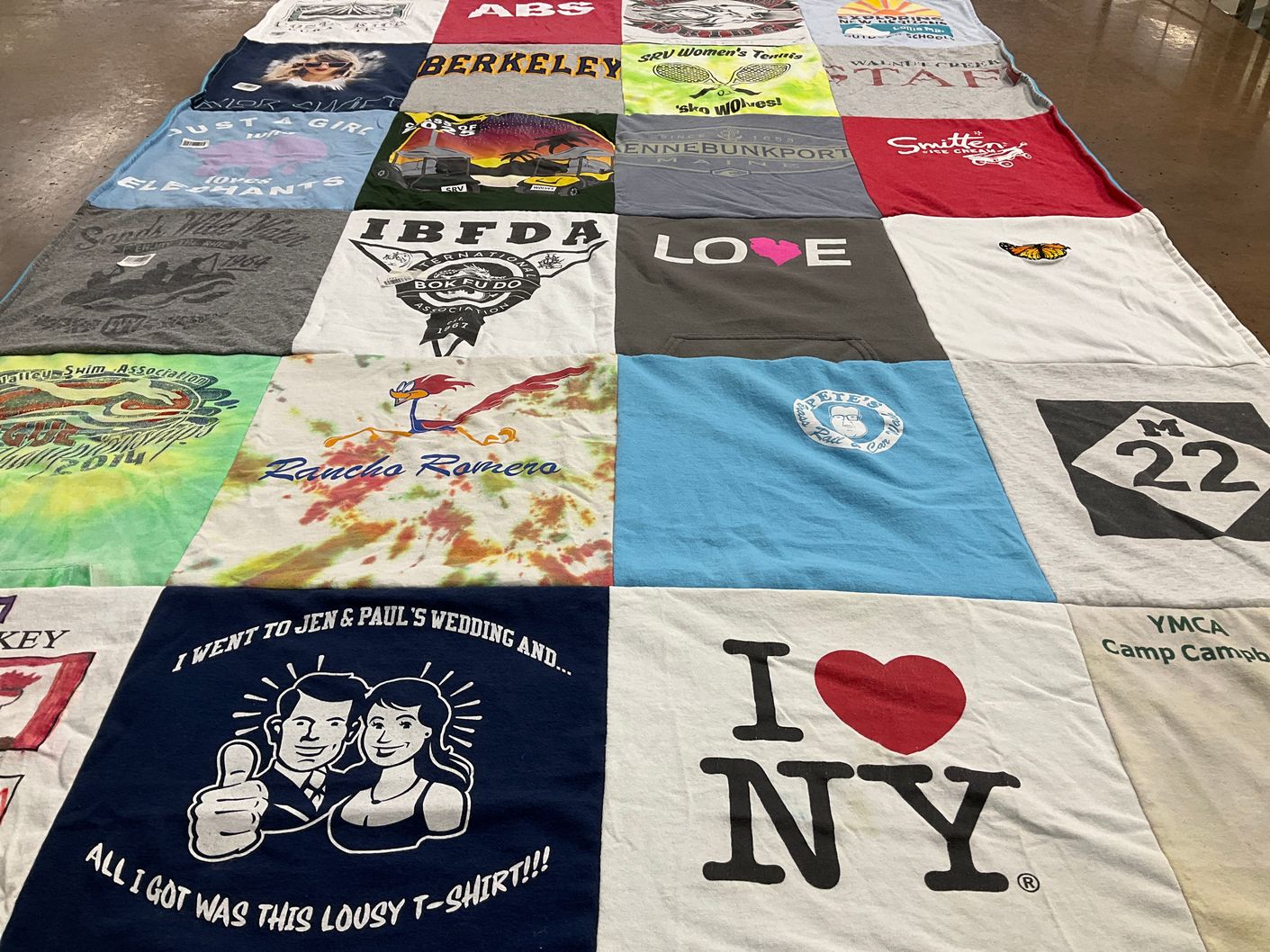 T-shirt quilt featuring sky wolves by Beth from CA