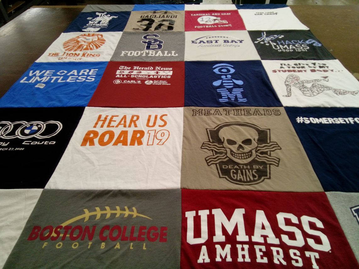 T-shirt quilt featuring boston college football, east bay football camp by Michael from MA