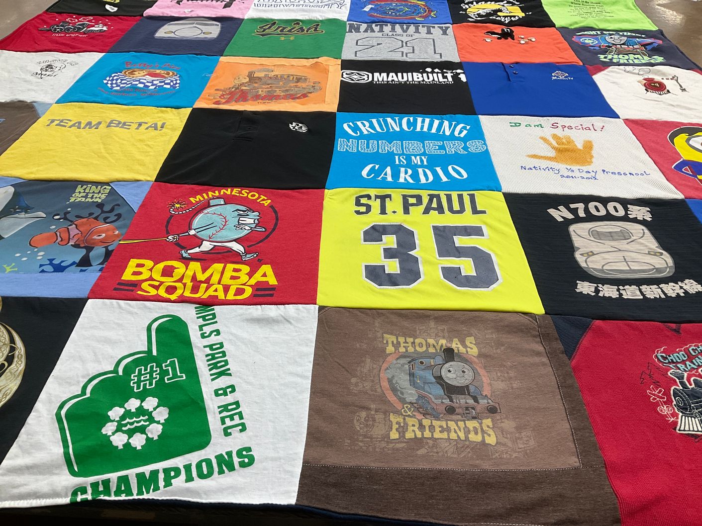 T-shirt quilt from drake university by Barb from MN