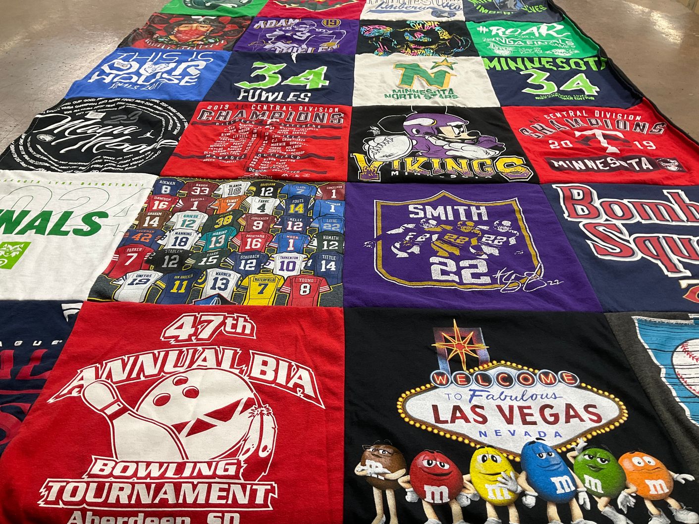 T-shirt quilt featuring minnesota vikings by Marilyn from MN
