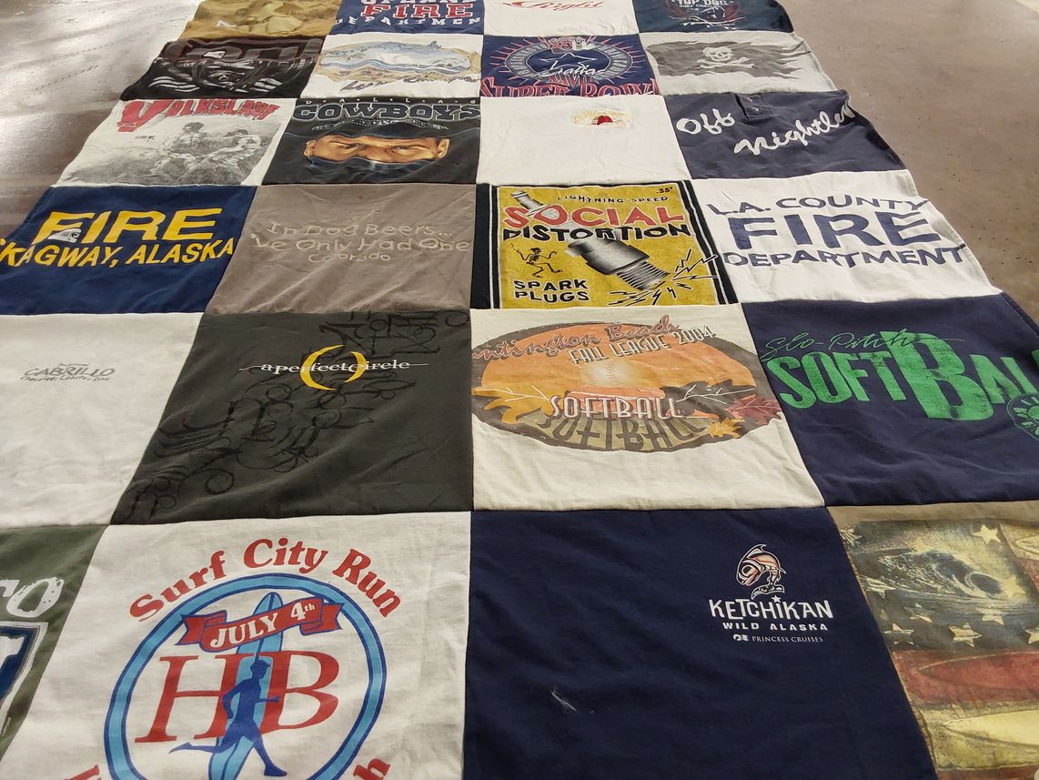 T-shirt quilt from cabrillo college by Debra from CA
