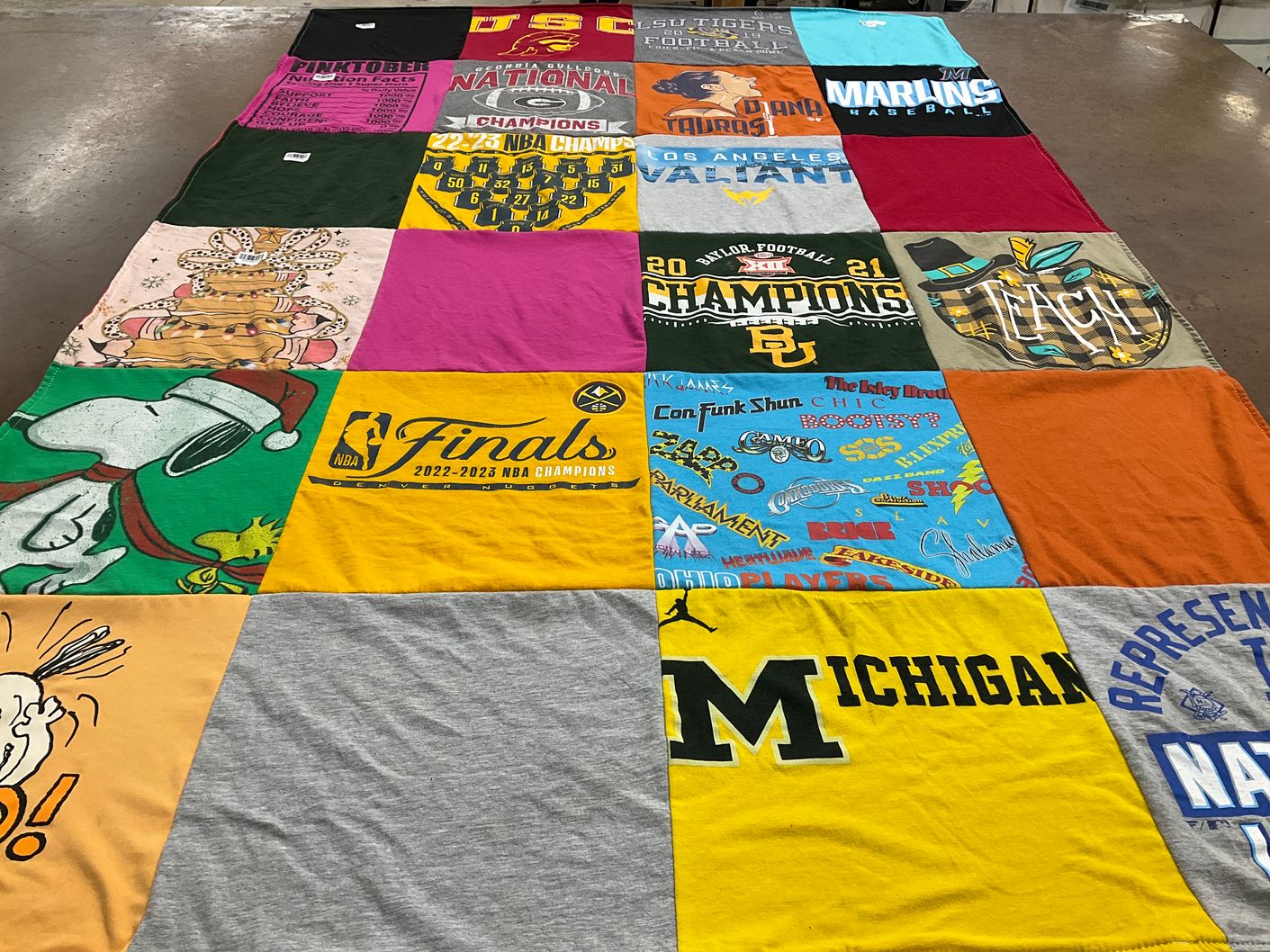 T-shirt quilt featuring baylor university football by DIANA from NJ