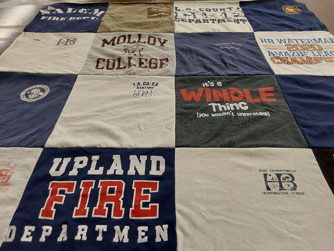 T-shirt quilt from molloy college by Debra from CA