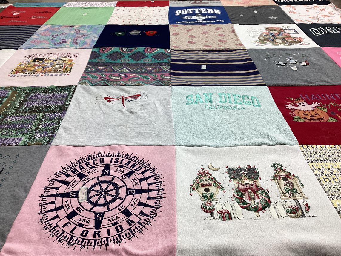 T-shirt quilt with travel, holidays themes by erika from CA