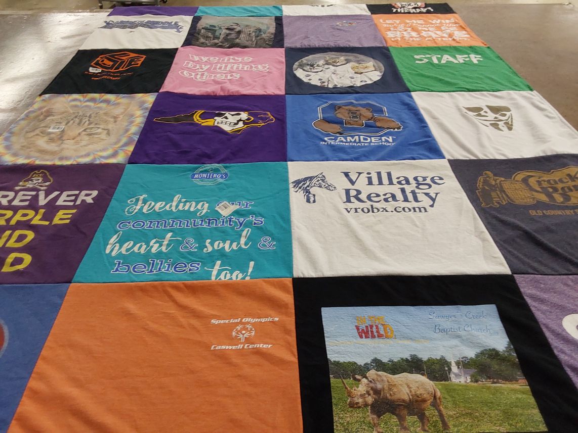 T-shirt quilt from camden intermediate school by Elaina from NC