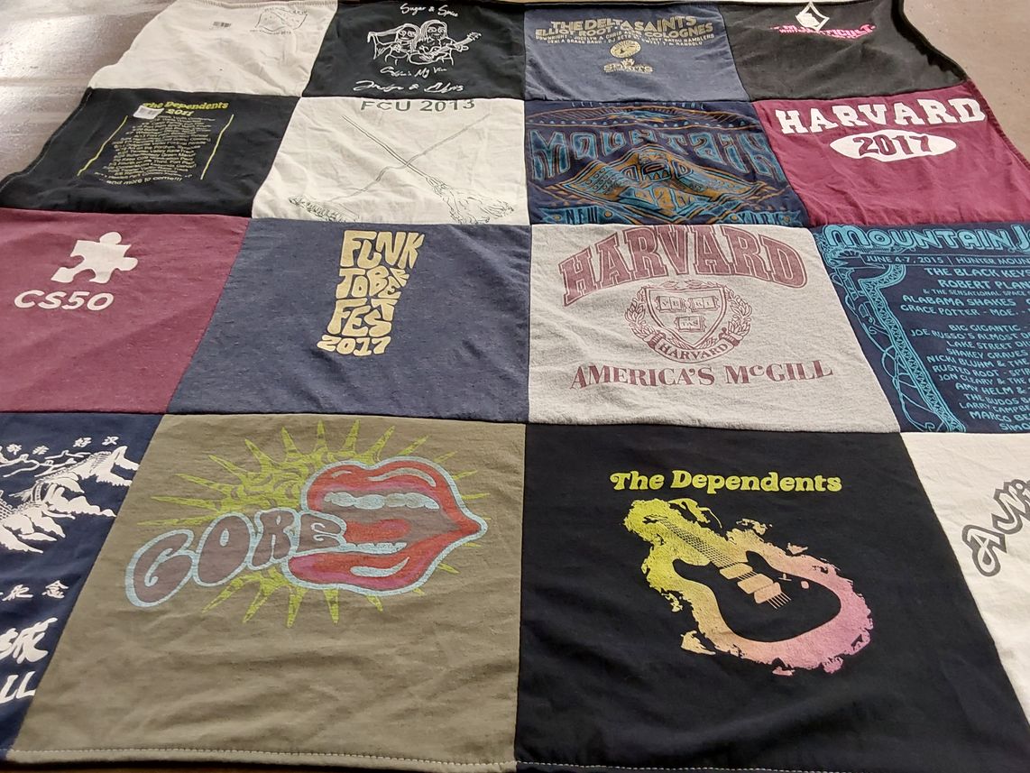 T-shirt quilt from harvard university by Lizabeth from NY