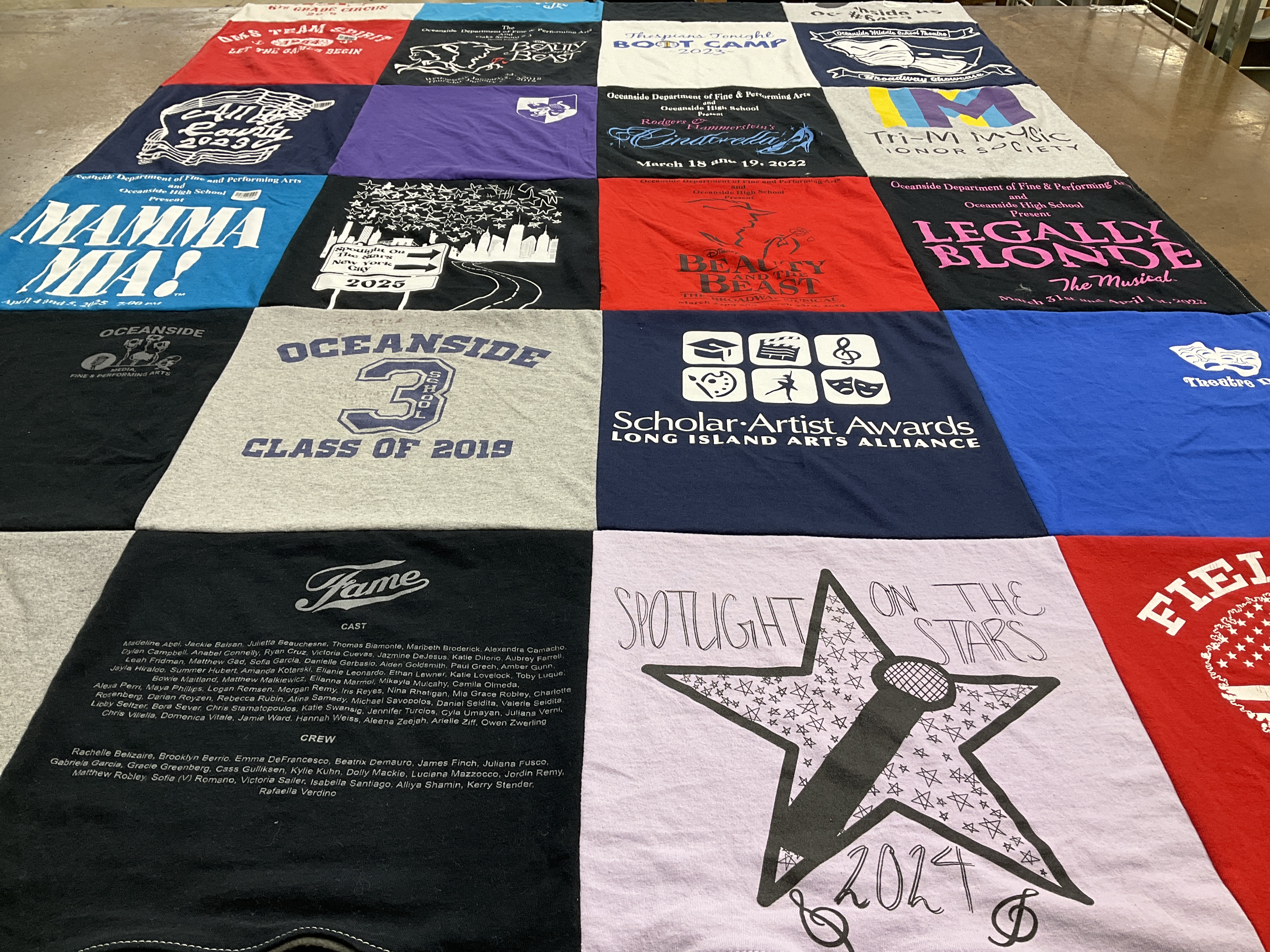 T-shirt quilt from oceanside high school by Kasey from NY