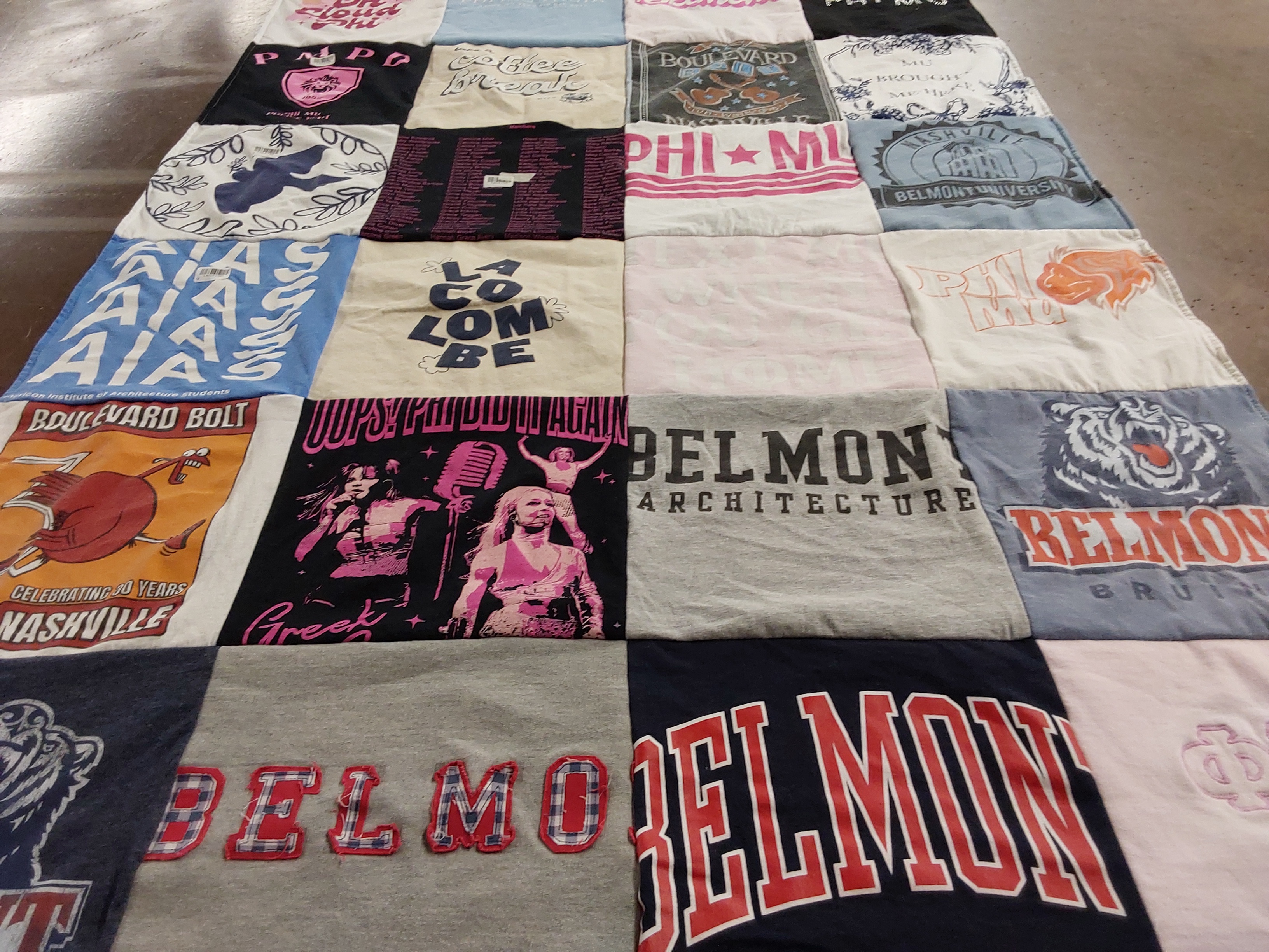 T-shirt quilt from belmont university by anna  from TN