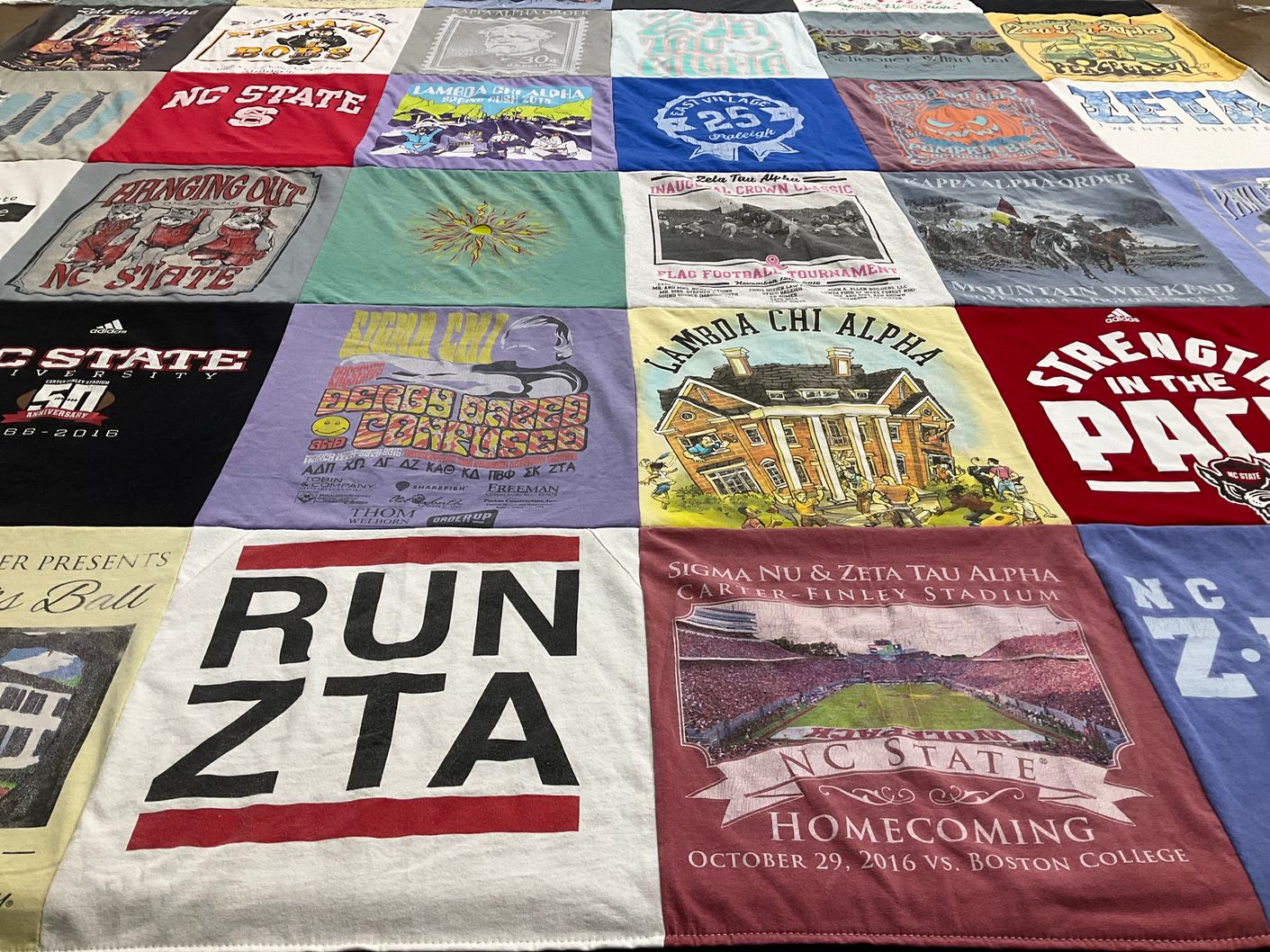 T-shirt quilt featuring nc state wolfpack by Jennifer from NC