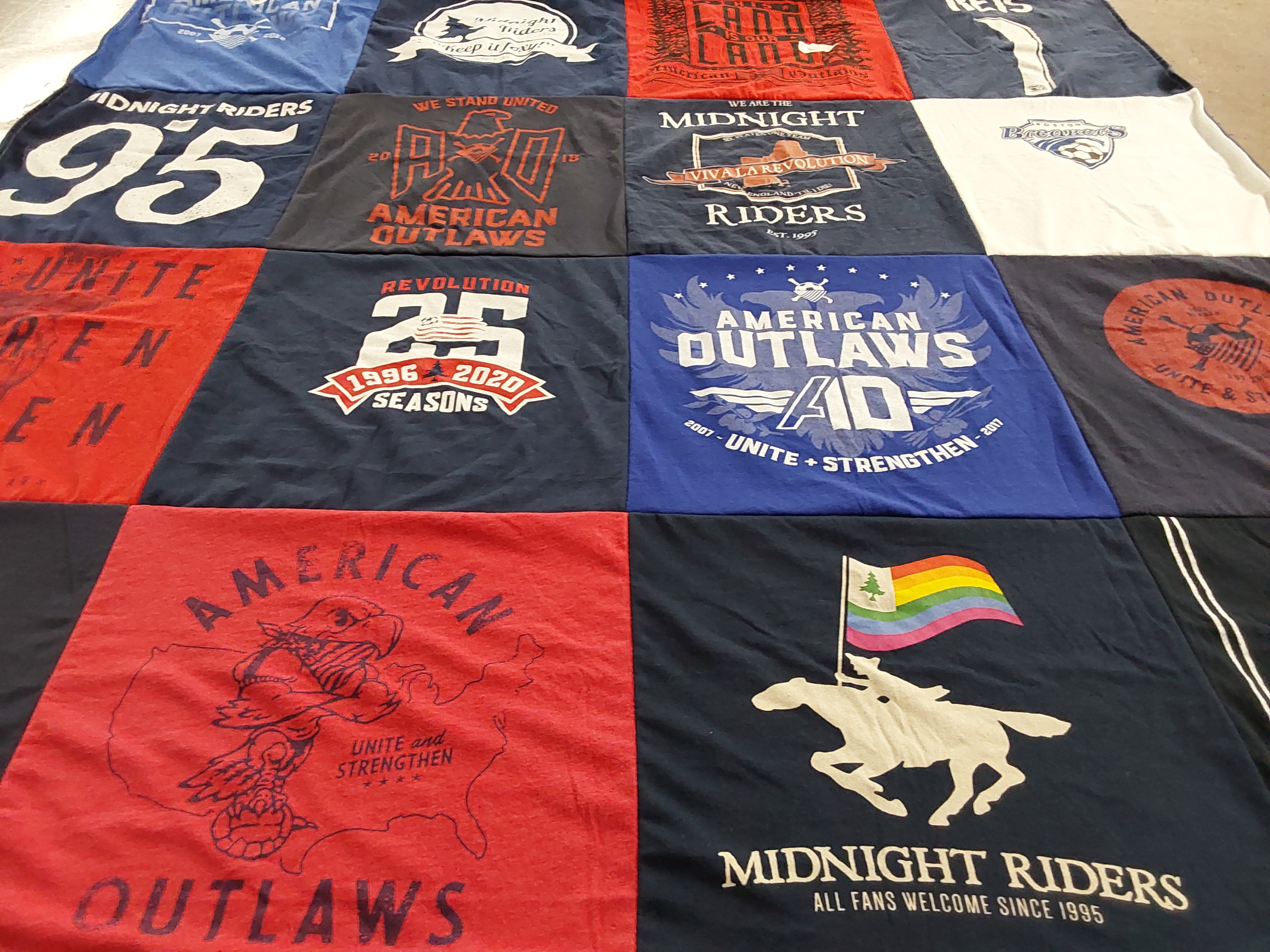 T-shirt quilt with soccer, community themes by Krista from FL
