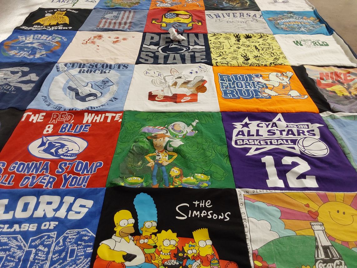 T-shirt quilt featuring floris high school by Sarah from VA