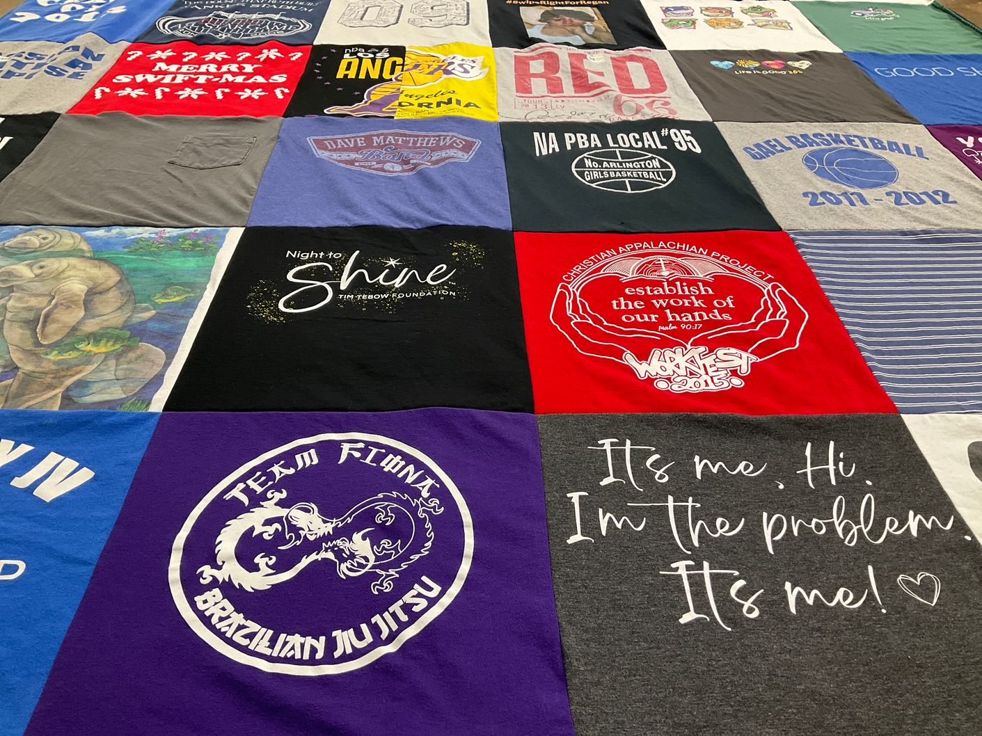 T-shirt quilt featuring na pba local 95, bael basketball by Rachael from NJ