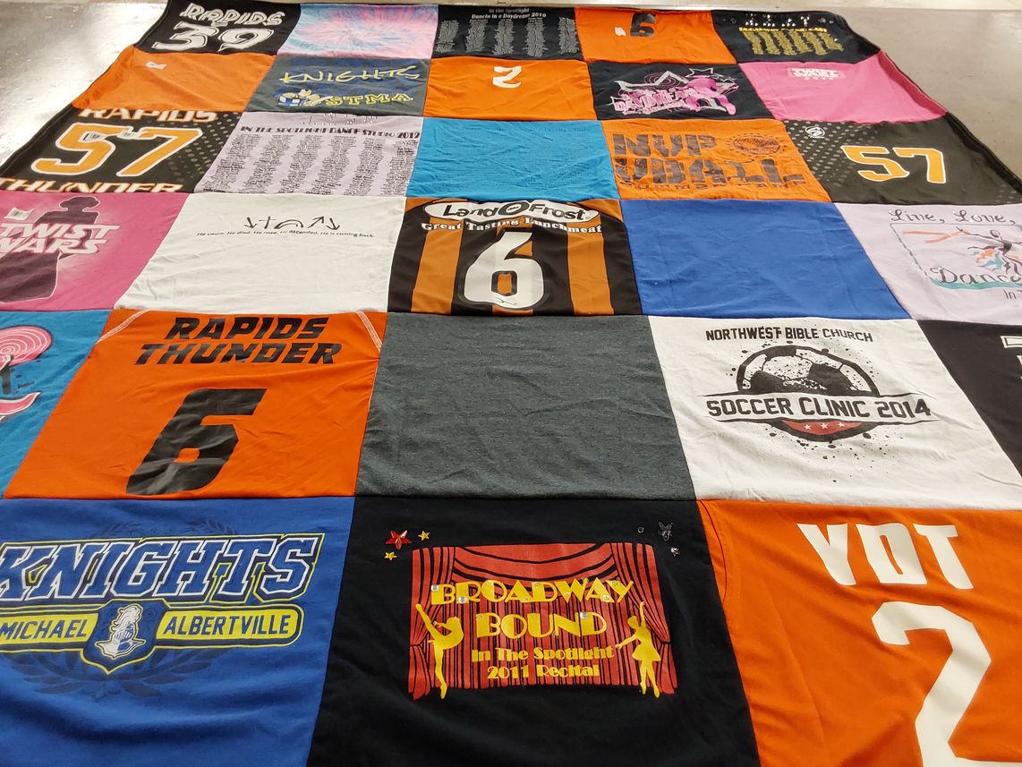T-shirt quilt featuring rapids thunder by Tanya from MN