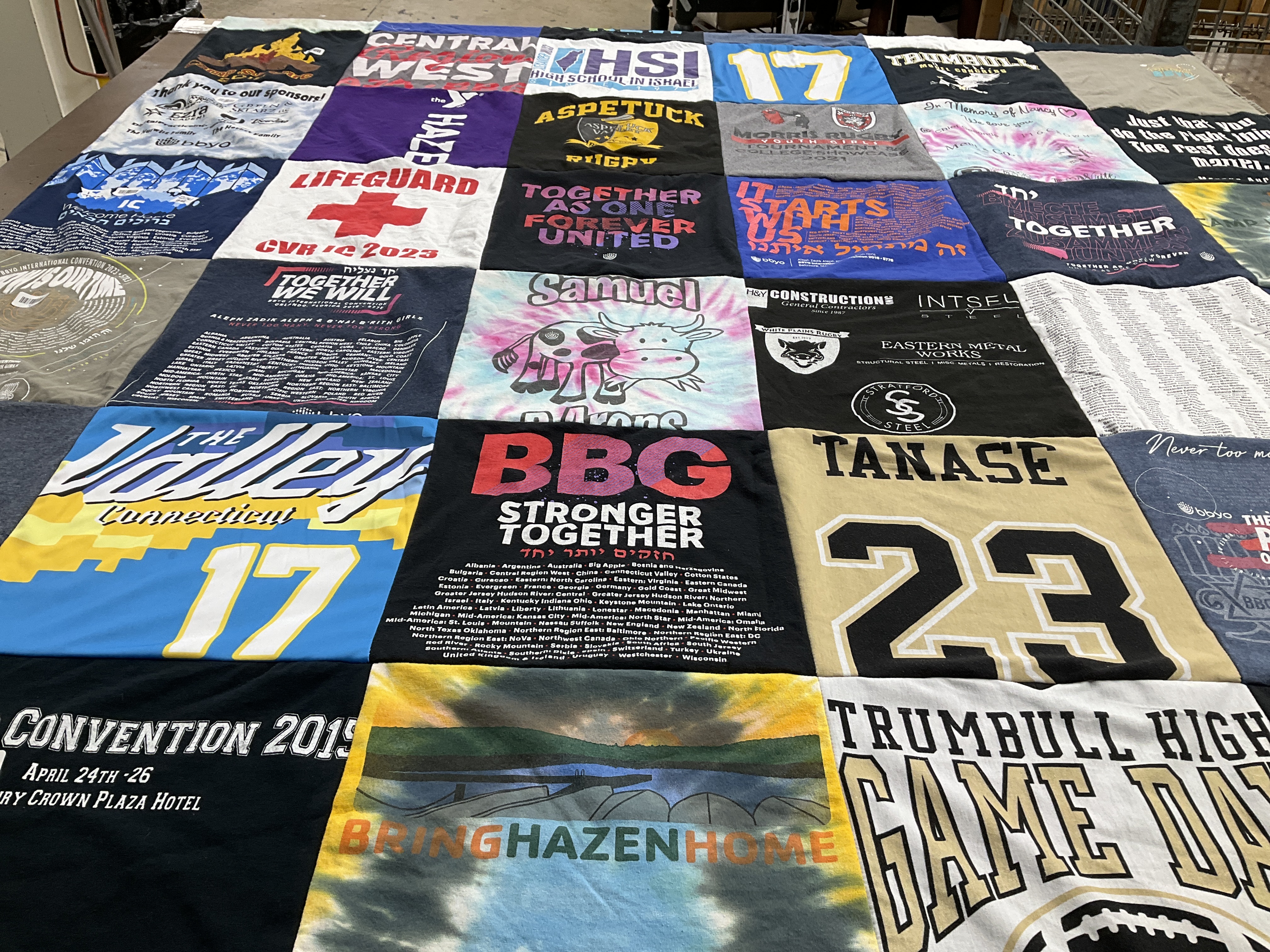 T-shirt quilt featuring trumbull high school football by Tori from PA