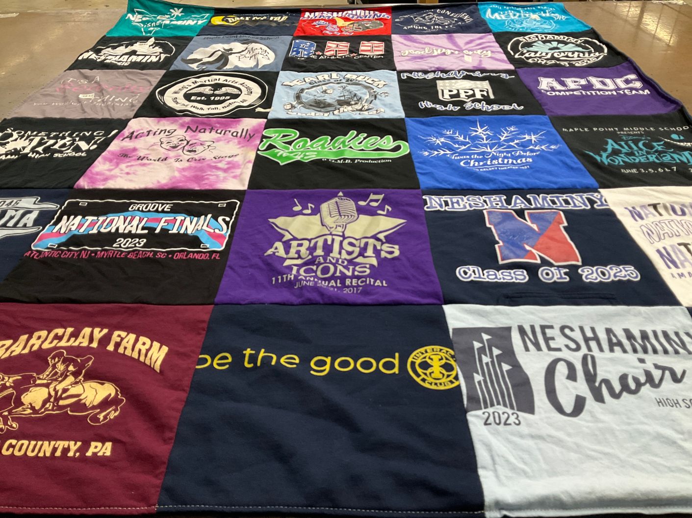 T-shirt quilt from neshaminy high school by Cinnamon from PA