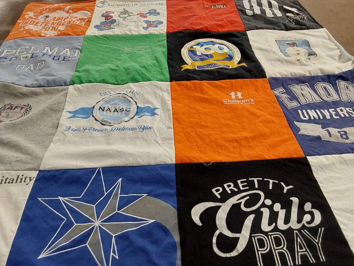 T-shirt quilt from spelman college, emory university by Angela from GA