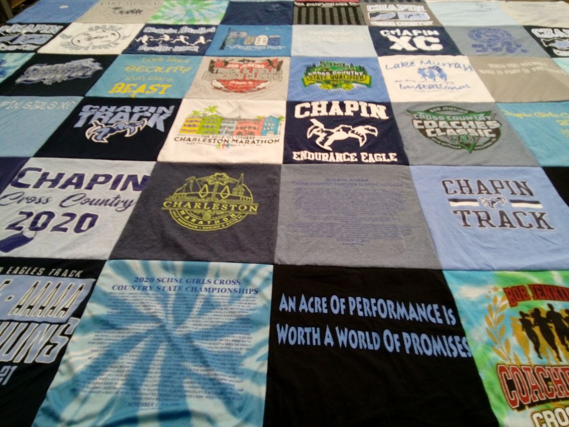 T-shirt quilt featuring chapin cross country, chapin track by Carolyn from SC