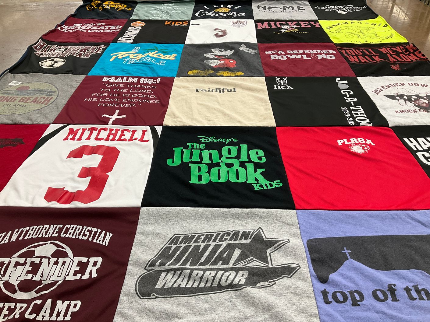 T-shirt quilt featuring hca, defender bowling by Laura from NJ