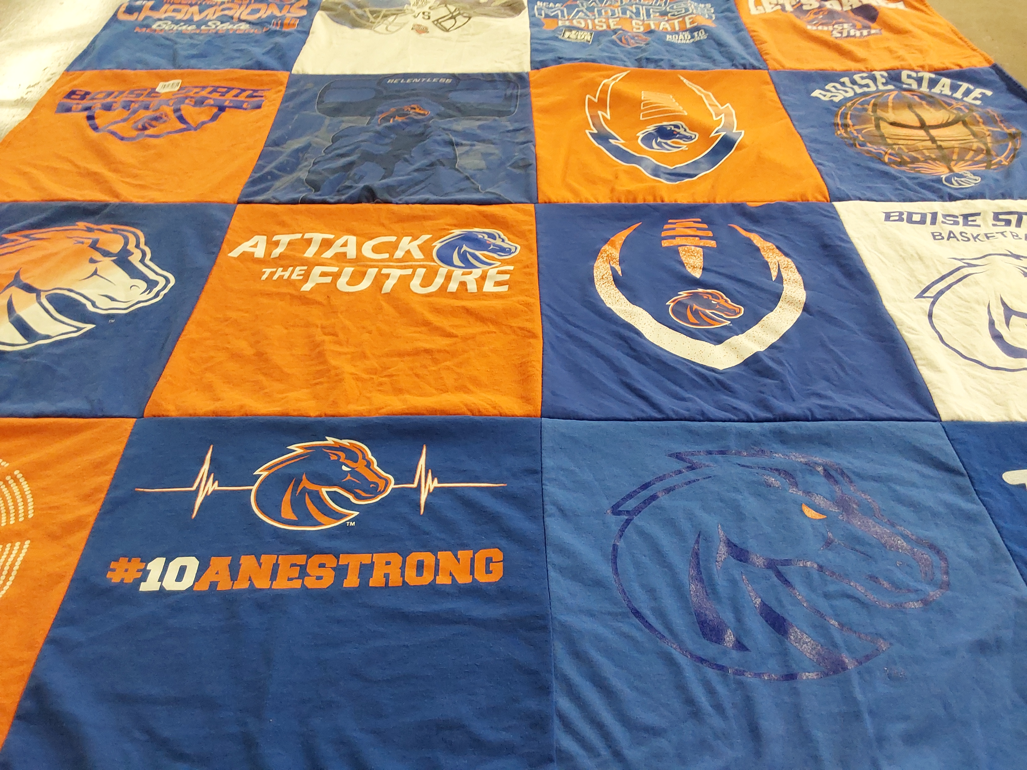 T-shirt quilt featuring boise state broncos football, boise state broncos basketball by Guy from ID