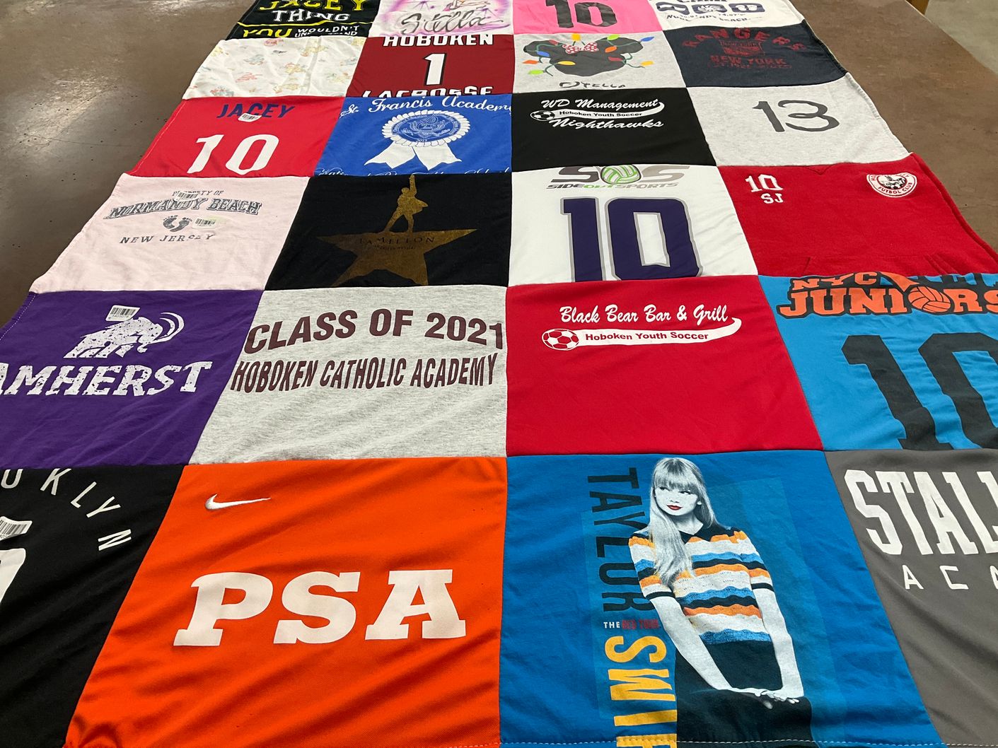 T-shirt quilt featuring hoboken youth soccer, nyc juniors by Wanda from NJ