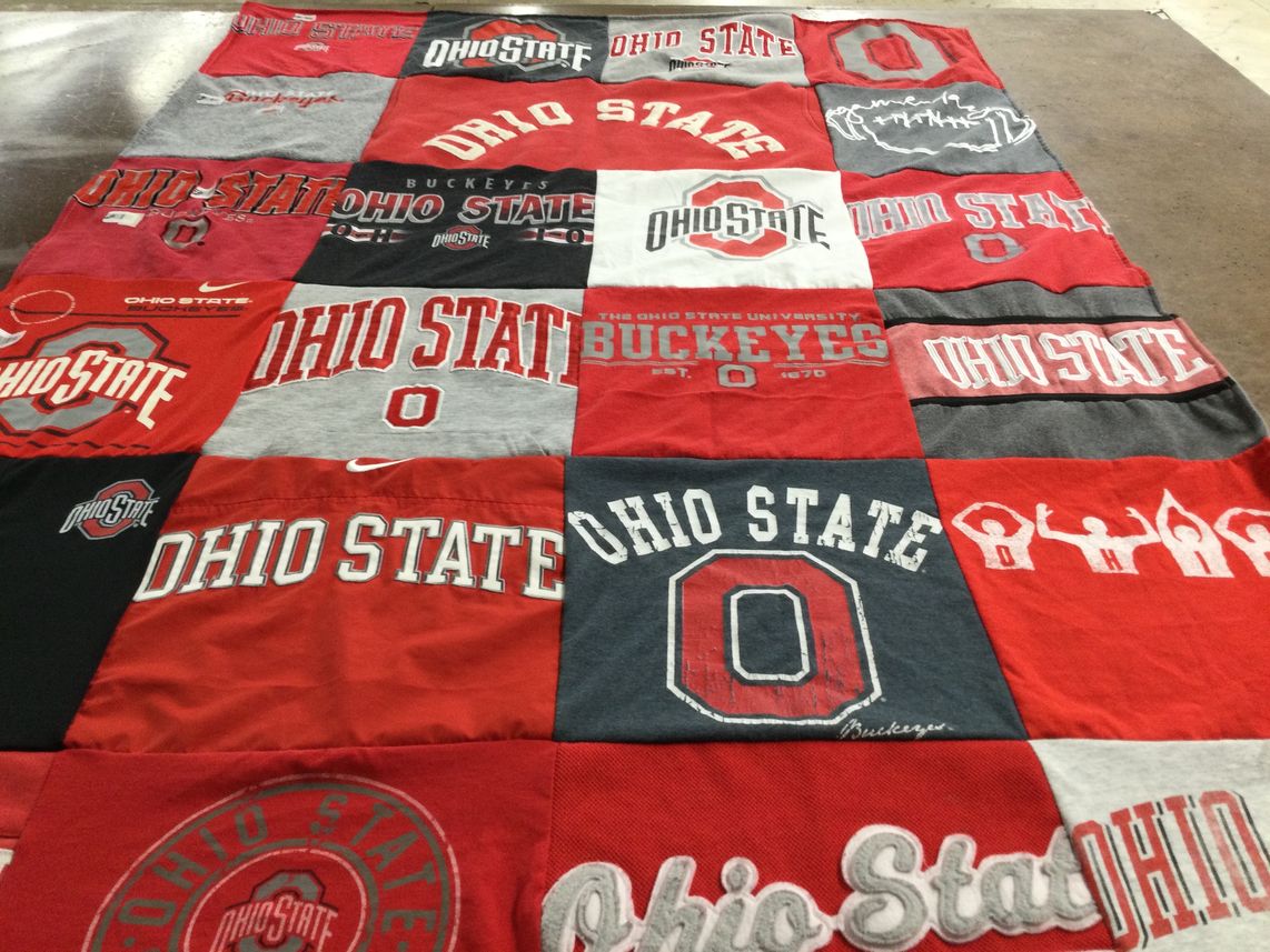 T-shirt quilt featuring ohio state buckeyes by christine from OH