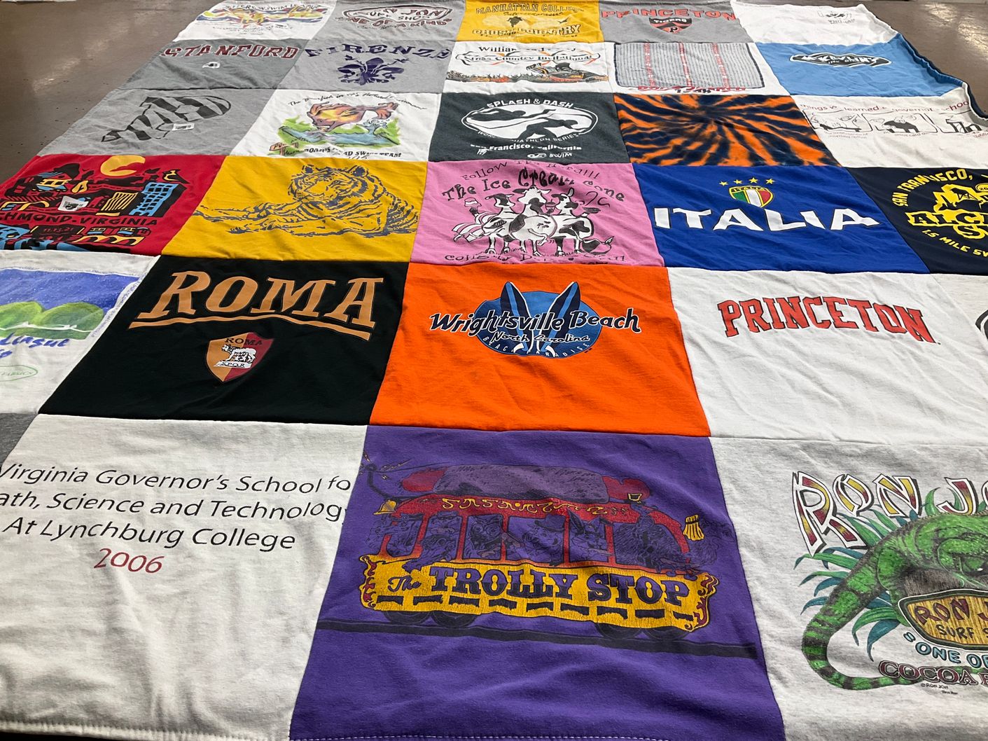 T-shirt quilt featuring roma by Nadina from VA