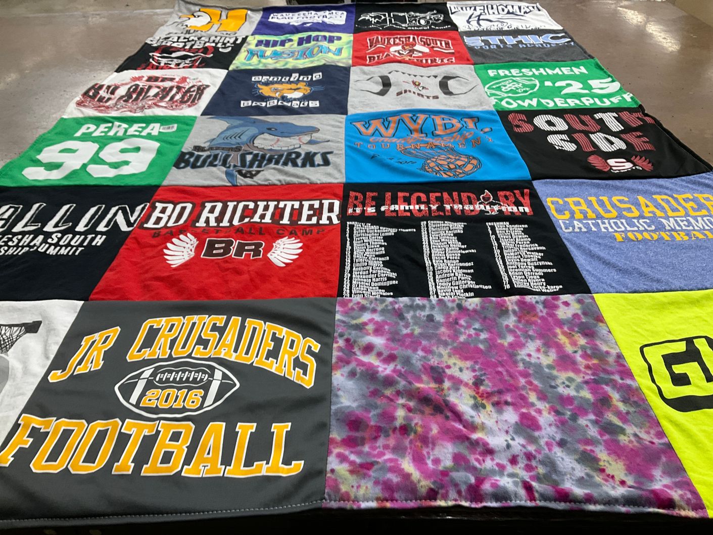T-shirt quilt featuring jr crusaders football by Toni from WI