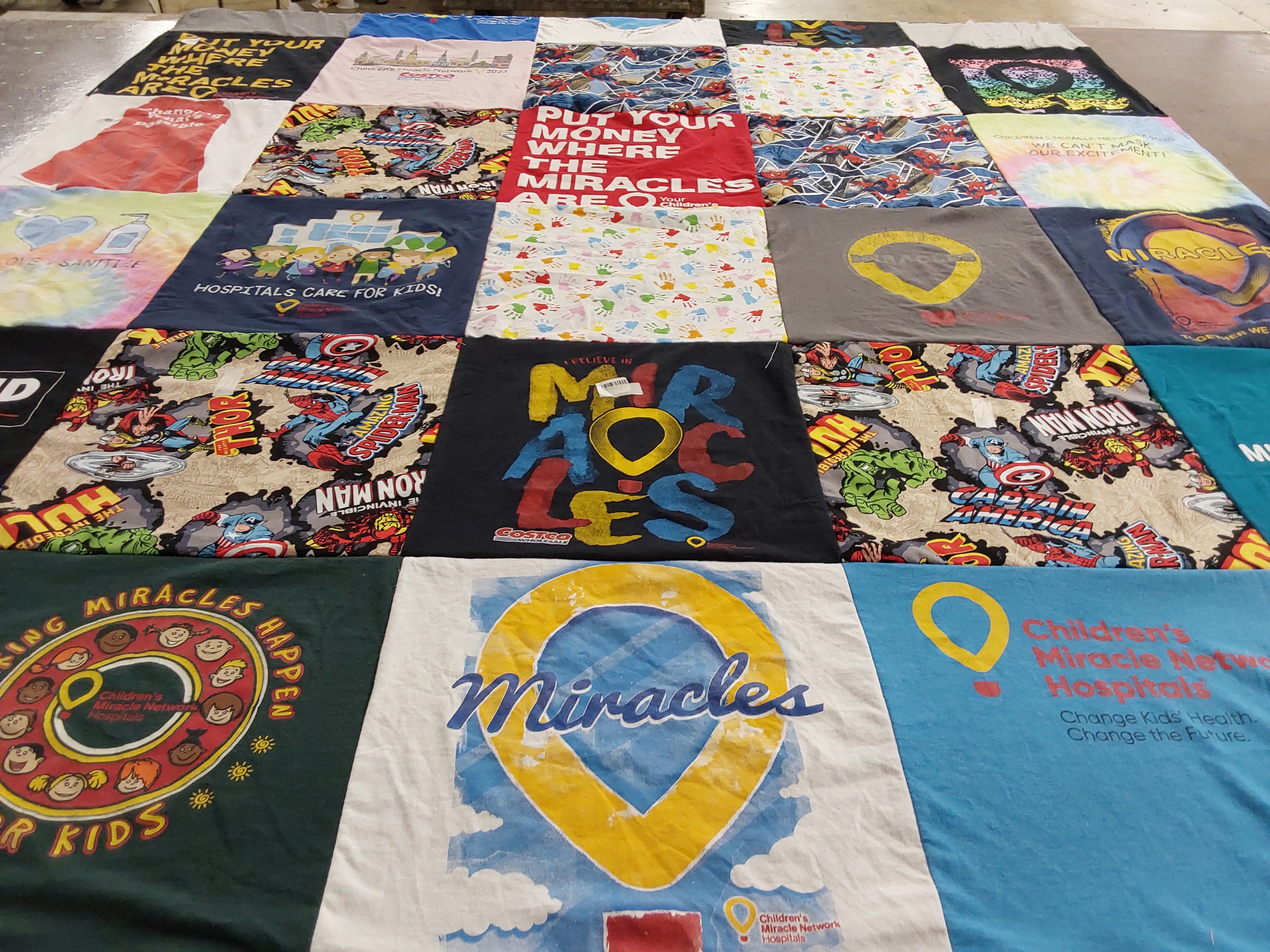 T-shirt quilt with children's health, charity themes by Kathleen from SC