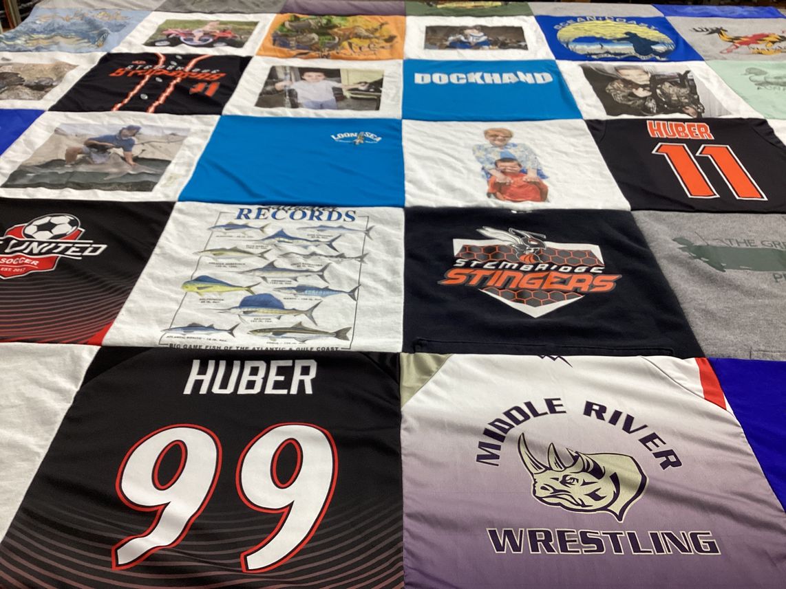 T-shirt quilt featuring stembridge stingers by Jennifer from MD