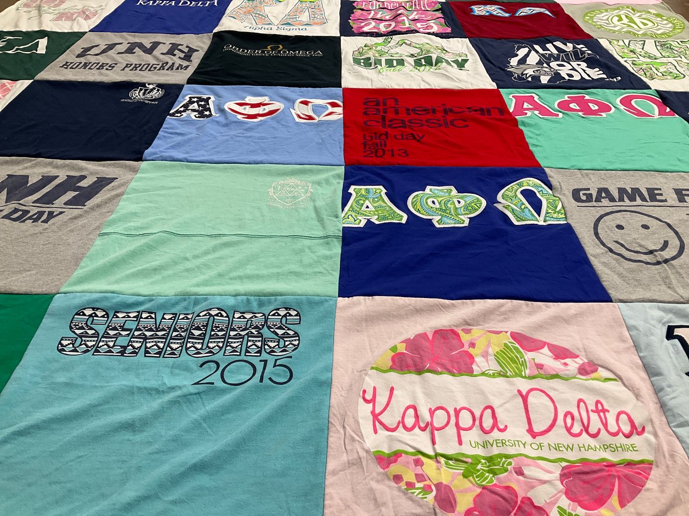 T-shirt quilt from university of new hampshire by Kala from MA