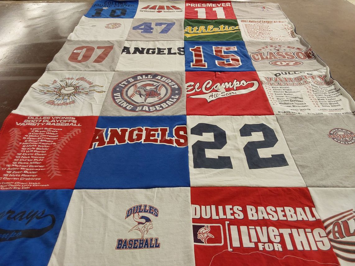 T-shirt quilt featuring dulles vikings, angels by melanie from TX
