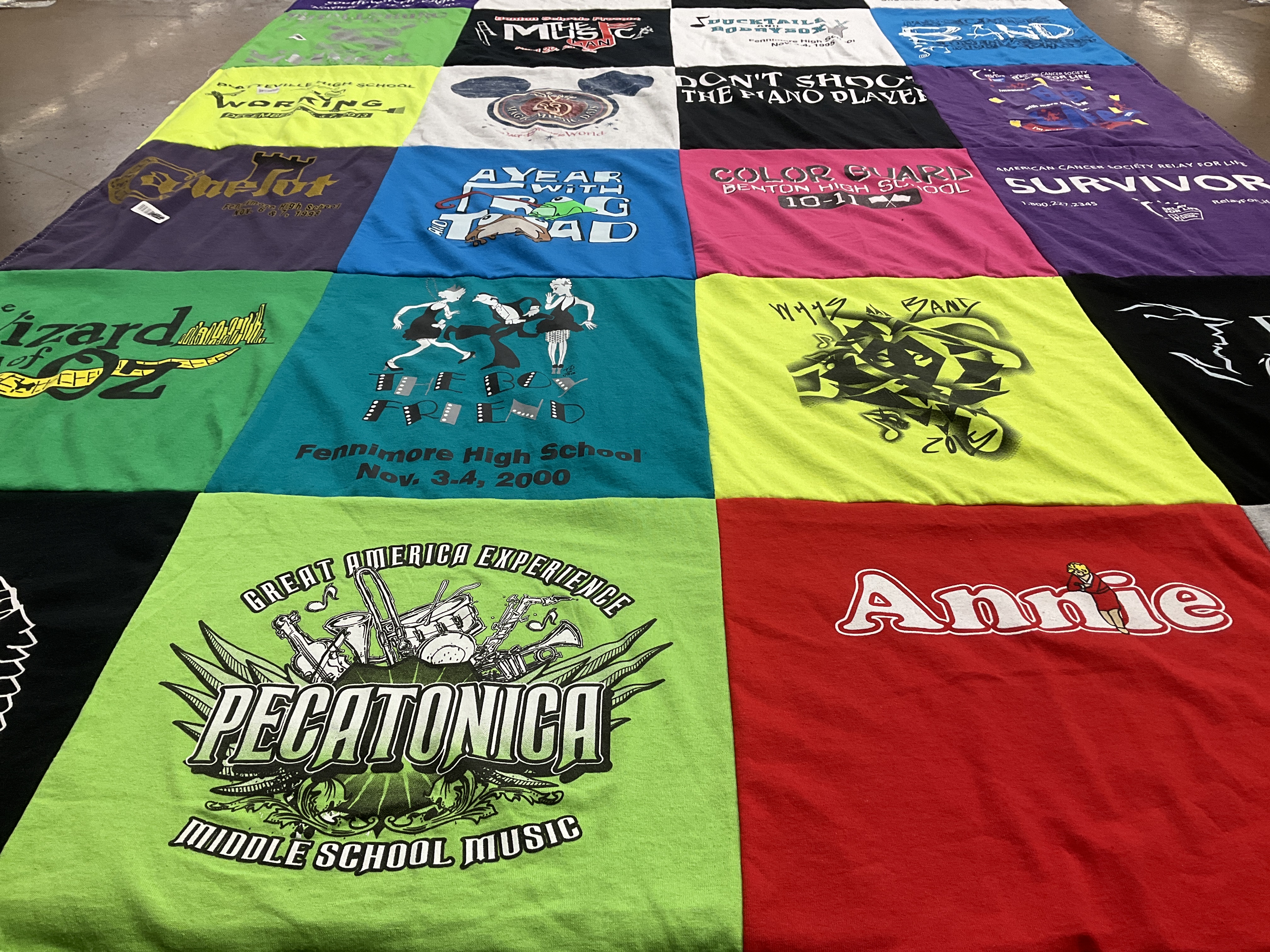 T-shirt quilt featuring color guard by Rochelle from WI