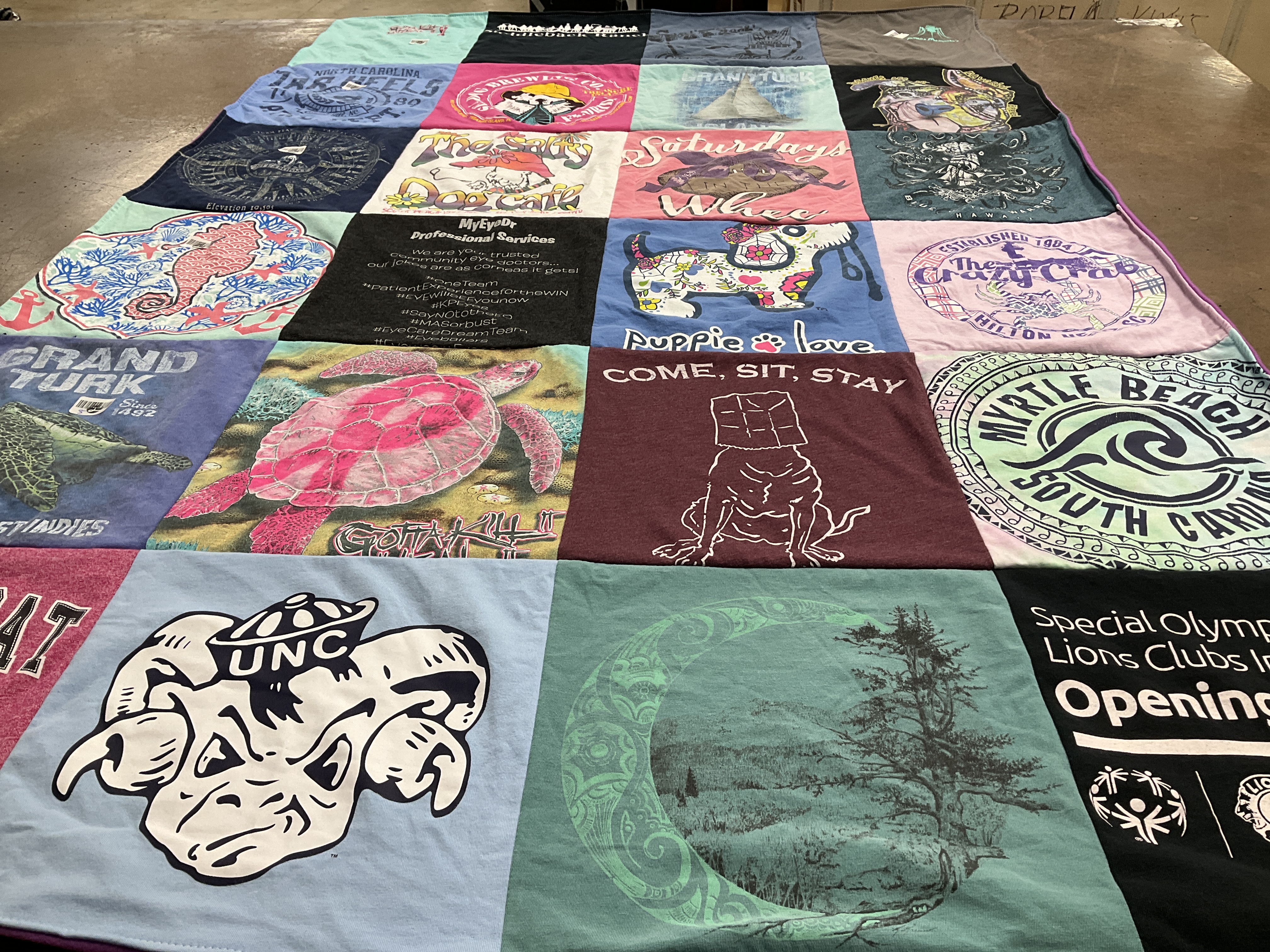 T-shirt quilt from university of north carolina by Mark from NC