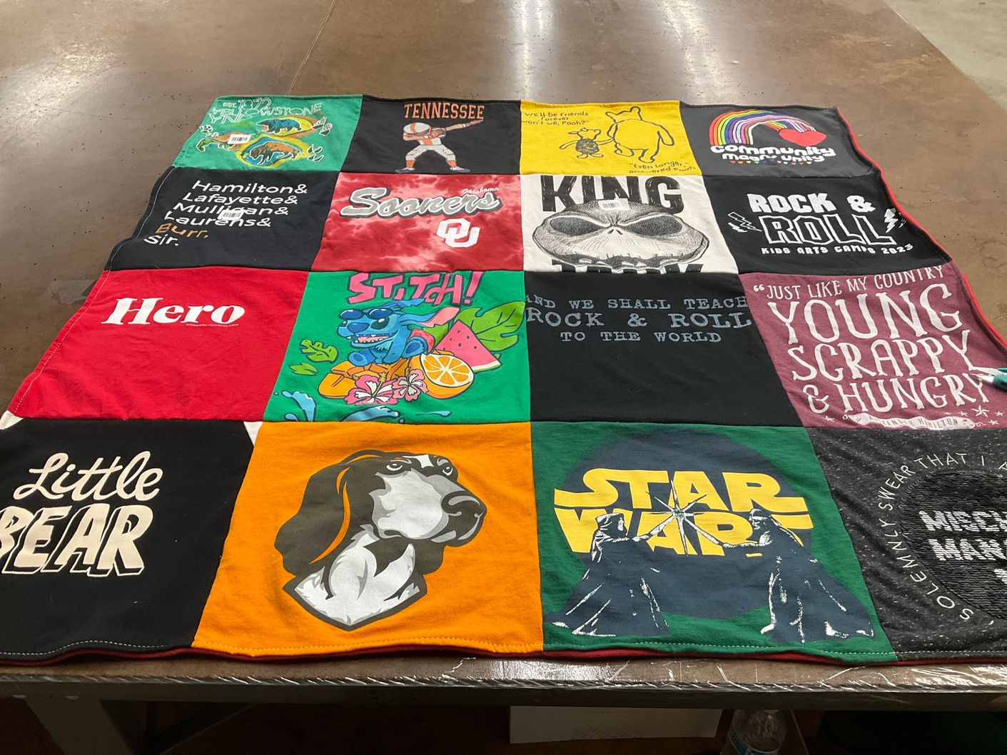 T-shirt quilt from university of oklahoma by Autumn from TN