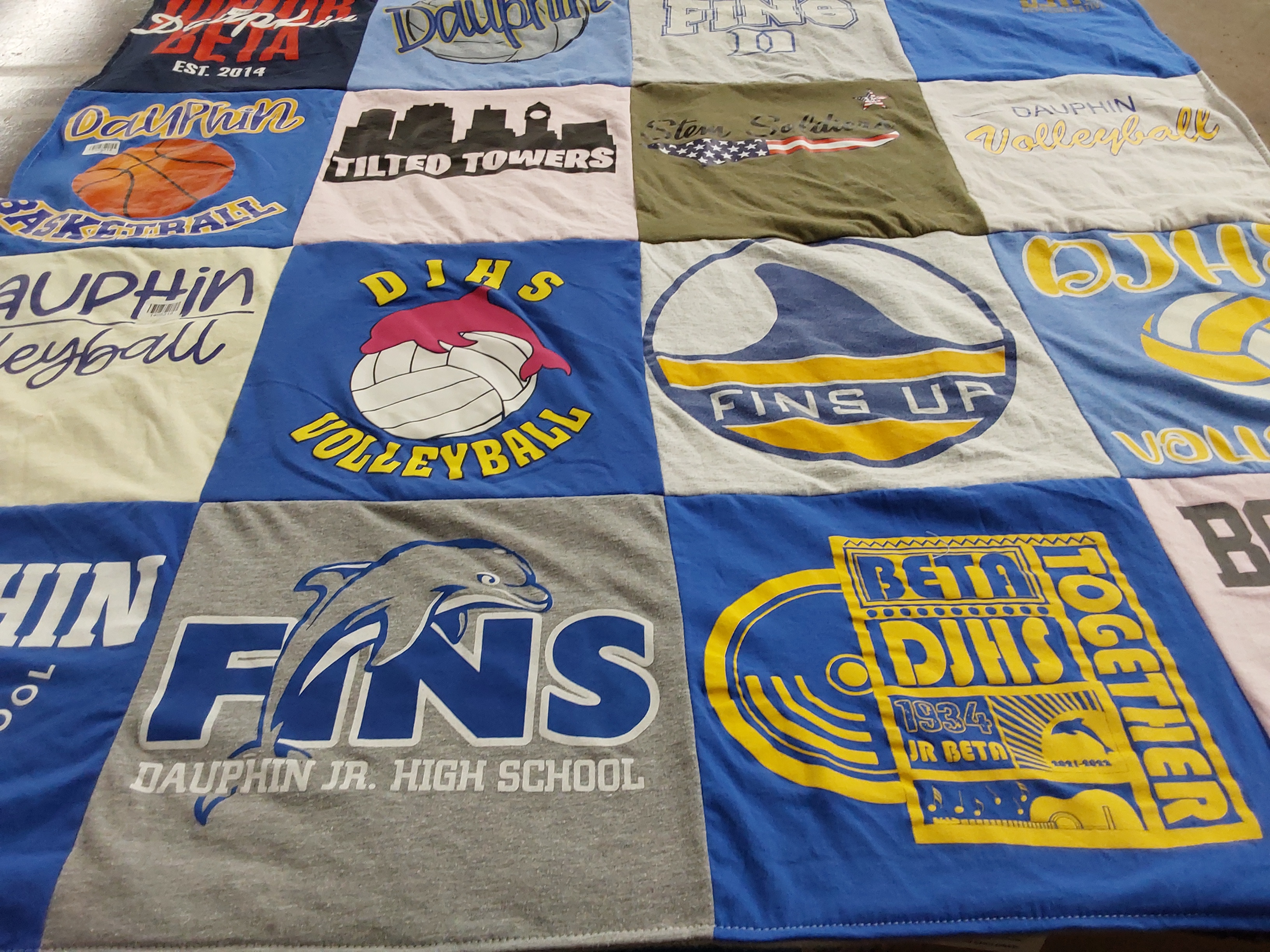 T-shirt quilt from dauphin junior high school by Emily from AL