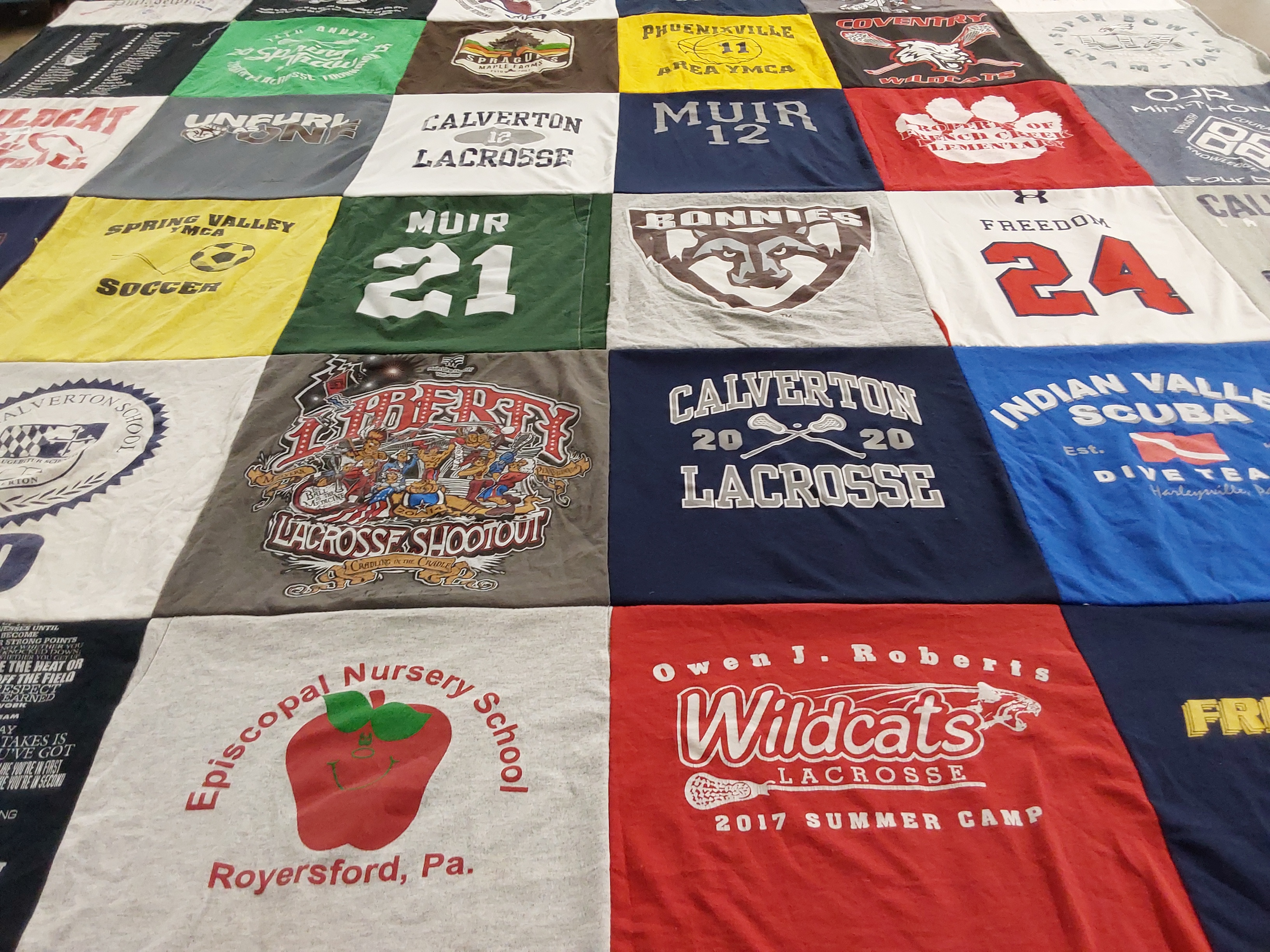 T-shirt quilt featuring wildcats, freedom by Tammy from PA