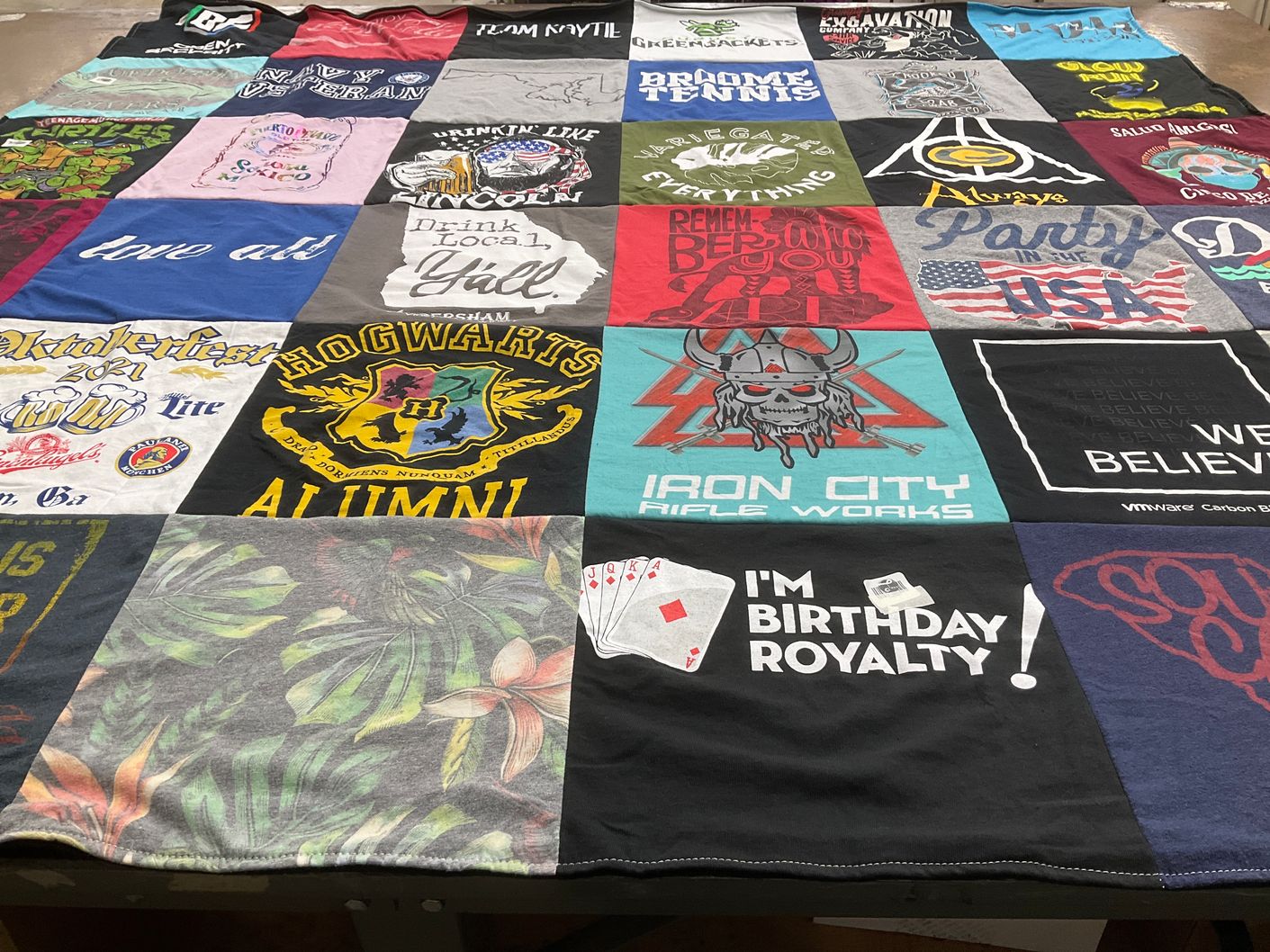 T-shirt quilt featuring greenejackets tennis club by Haleigh from GA