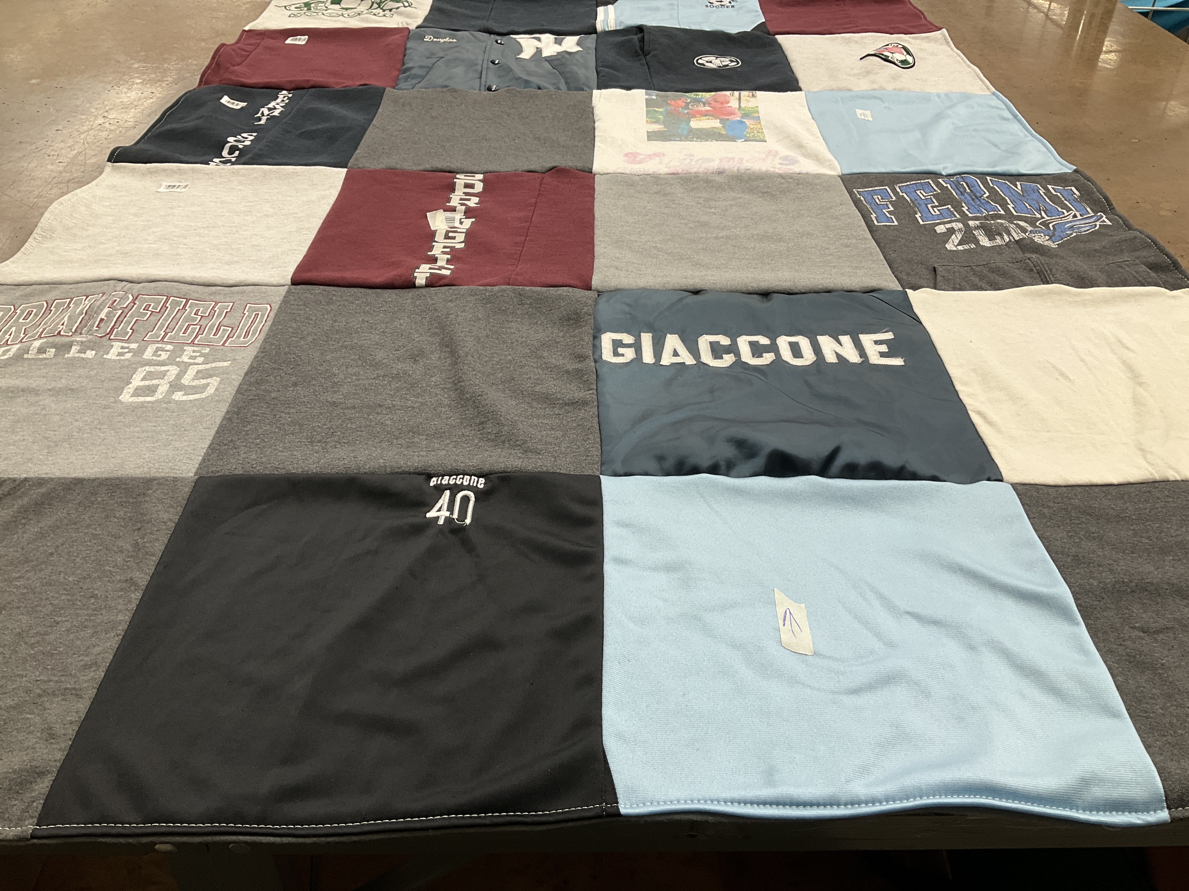 T-shirt quilt from springfield college by Julie from CT