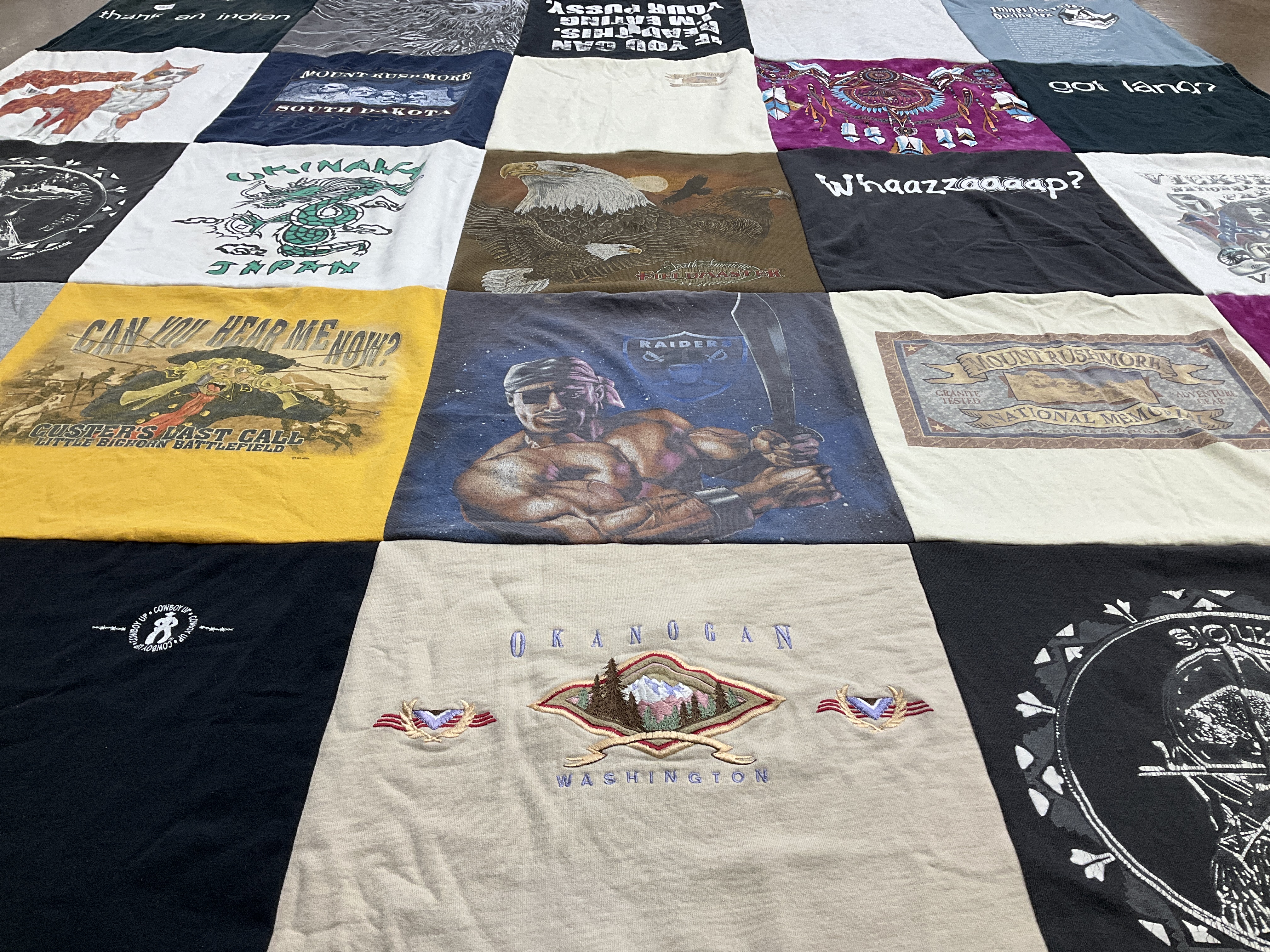T-shirt quilt with native american culture, history themes by Tanzie from CA