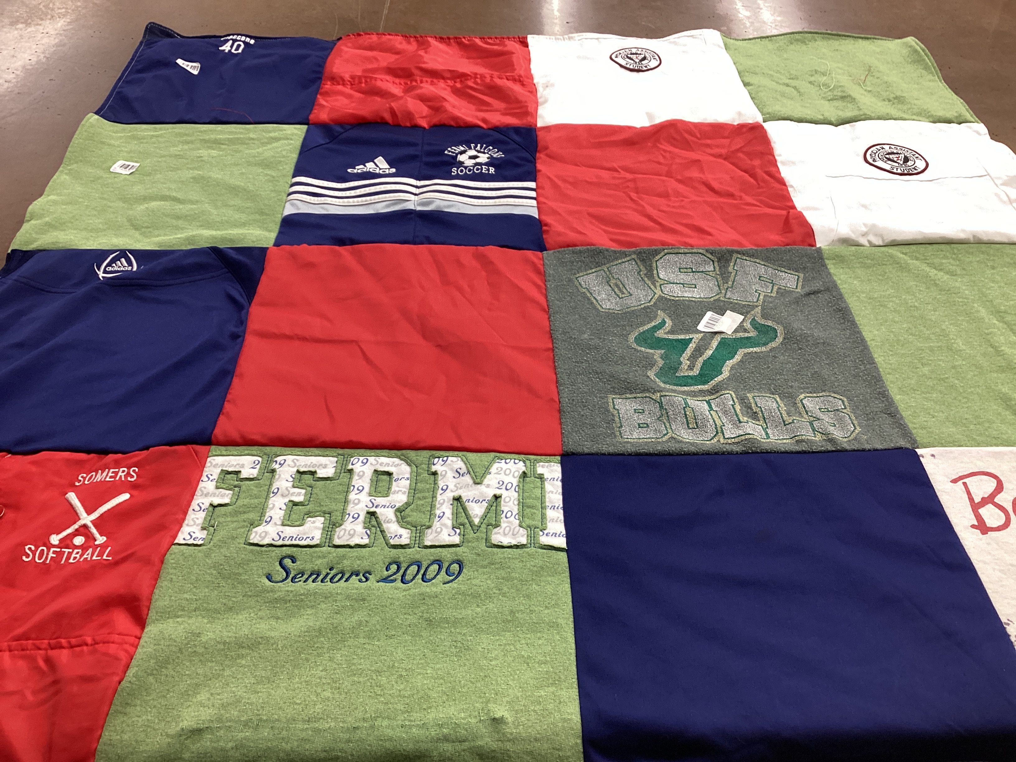 T-shirt quilt featuring university of south florida bulls by Julie from CT