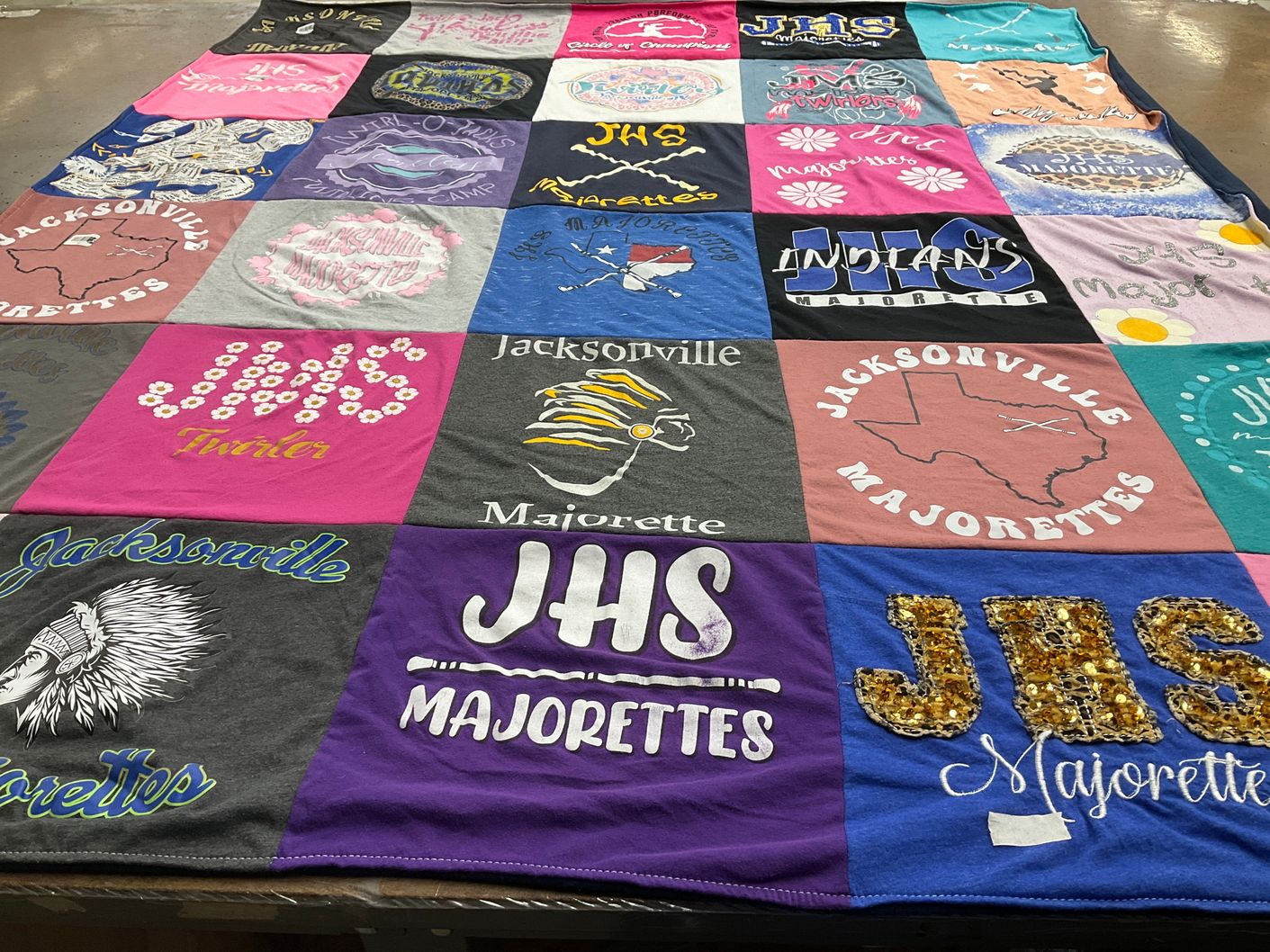 T-shirt quilt from jacksonville high school by Ashley from TX
