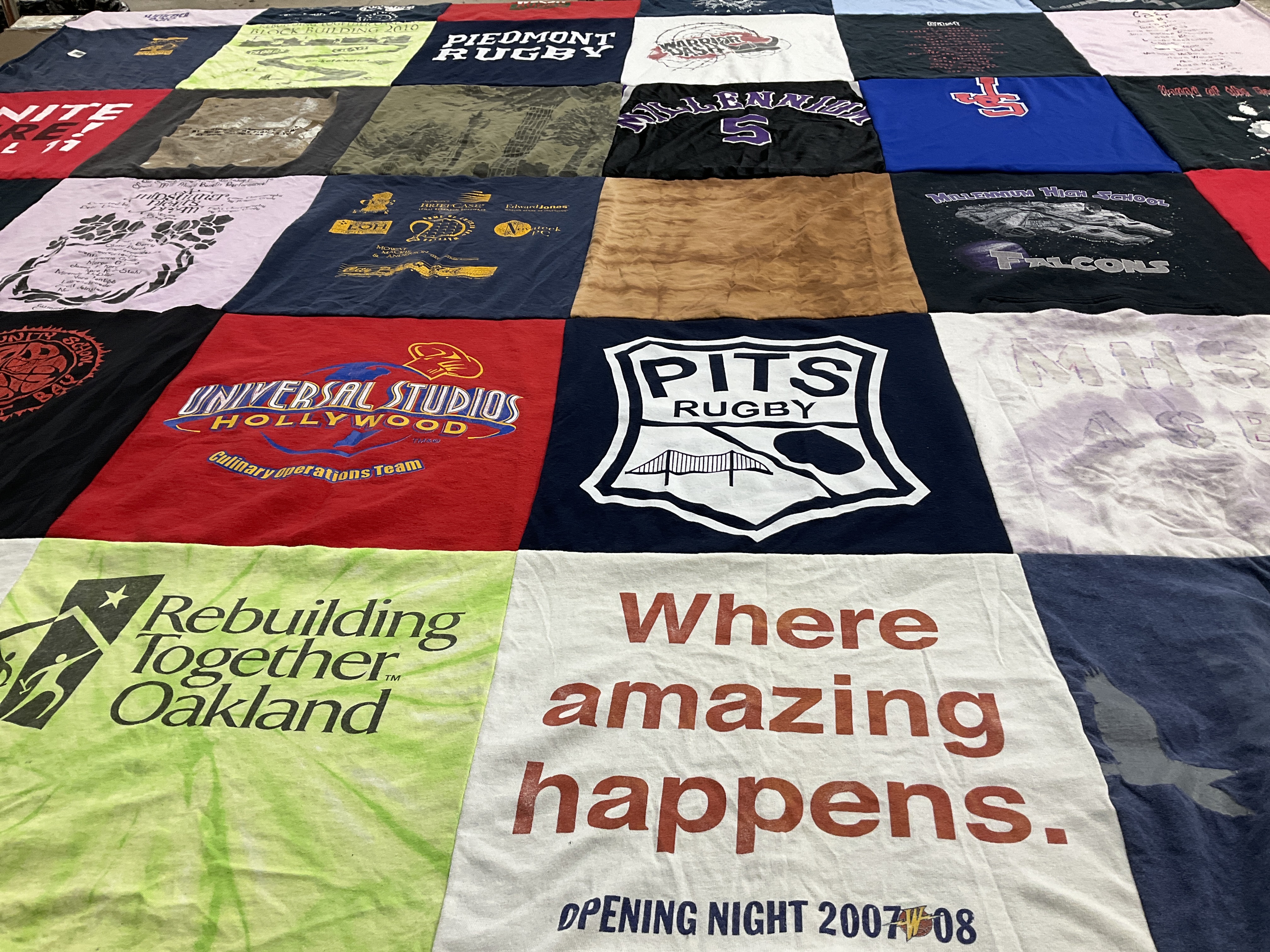 T-shirt quilt featuring piedmont rugby, pits rugby by Alexis from CA