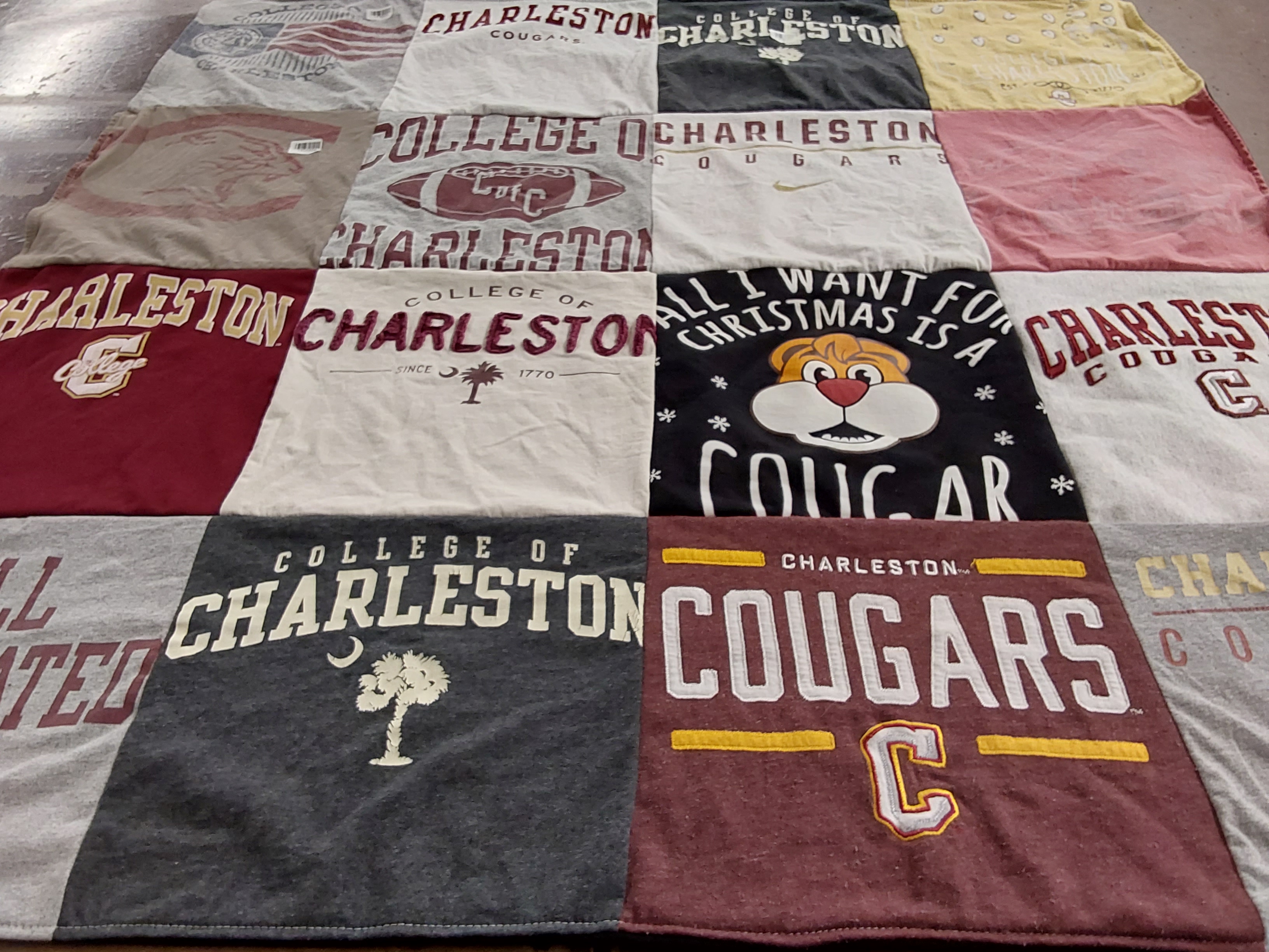 T-shirt quilt featuring charleston cougars by Christine from VA