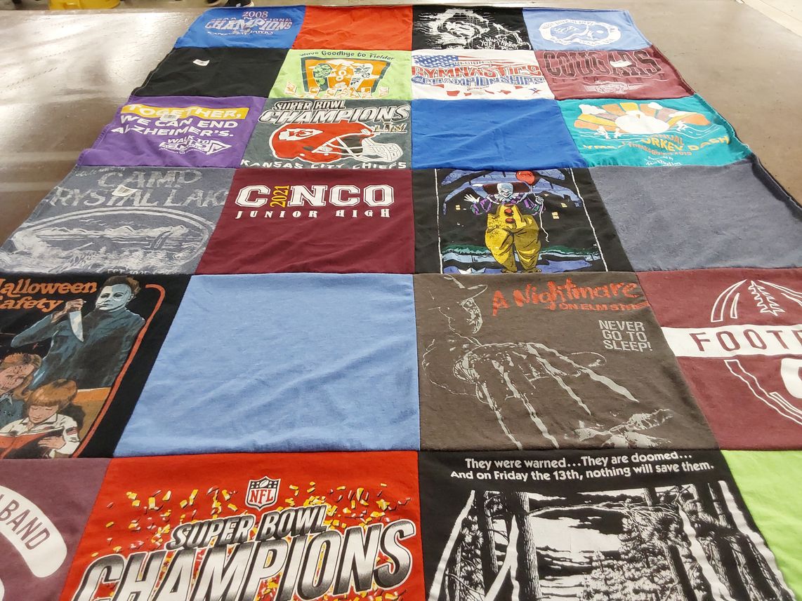 T-shirt quilt featuring kansas city chiefs by Jennifer from TX