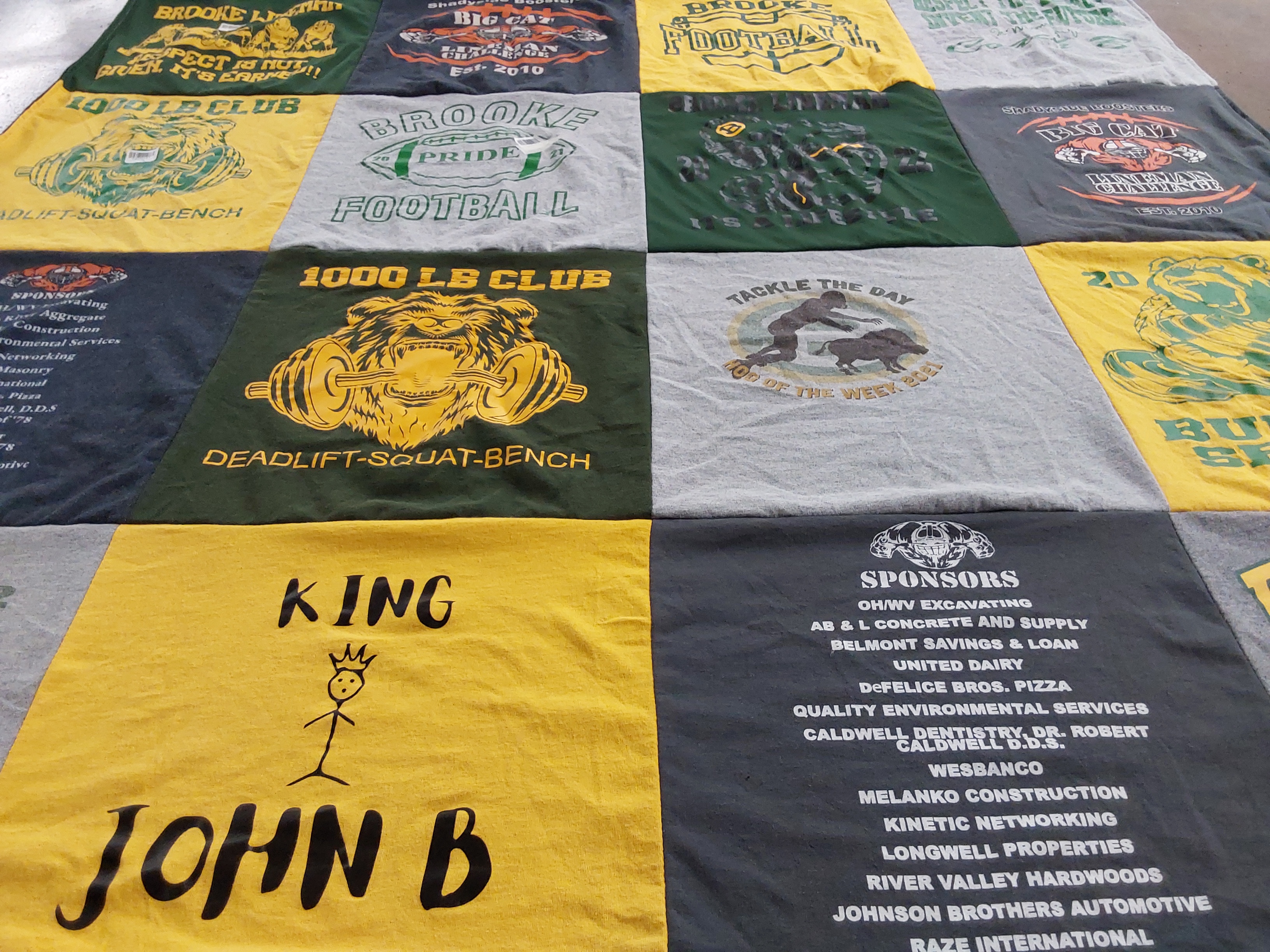 T-shirt quilt featuring brooke football by Sarah from WV