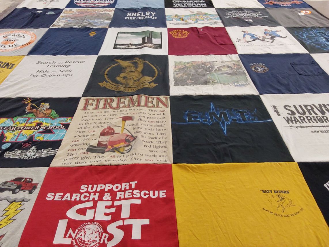 T-shirt quilt from nuclear power school by Aron from TX