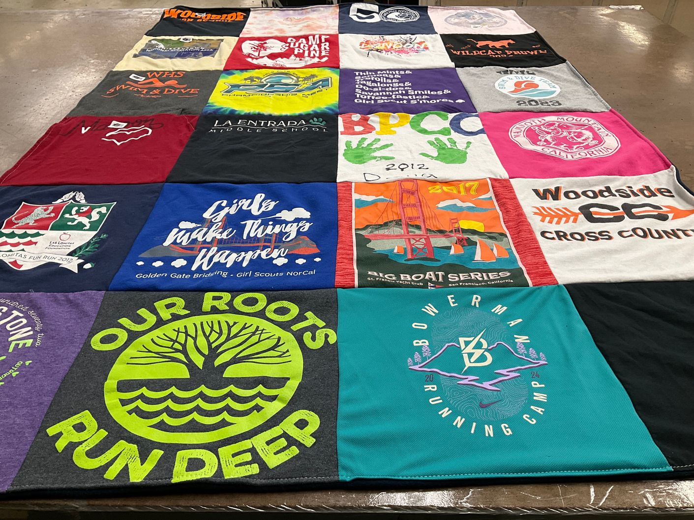 T-shirt quilt featuring woodside cross country by Danielle from CA