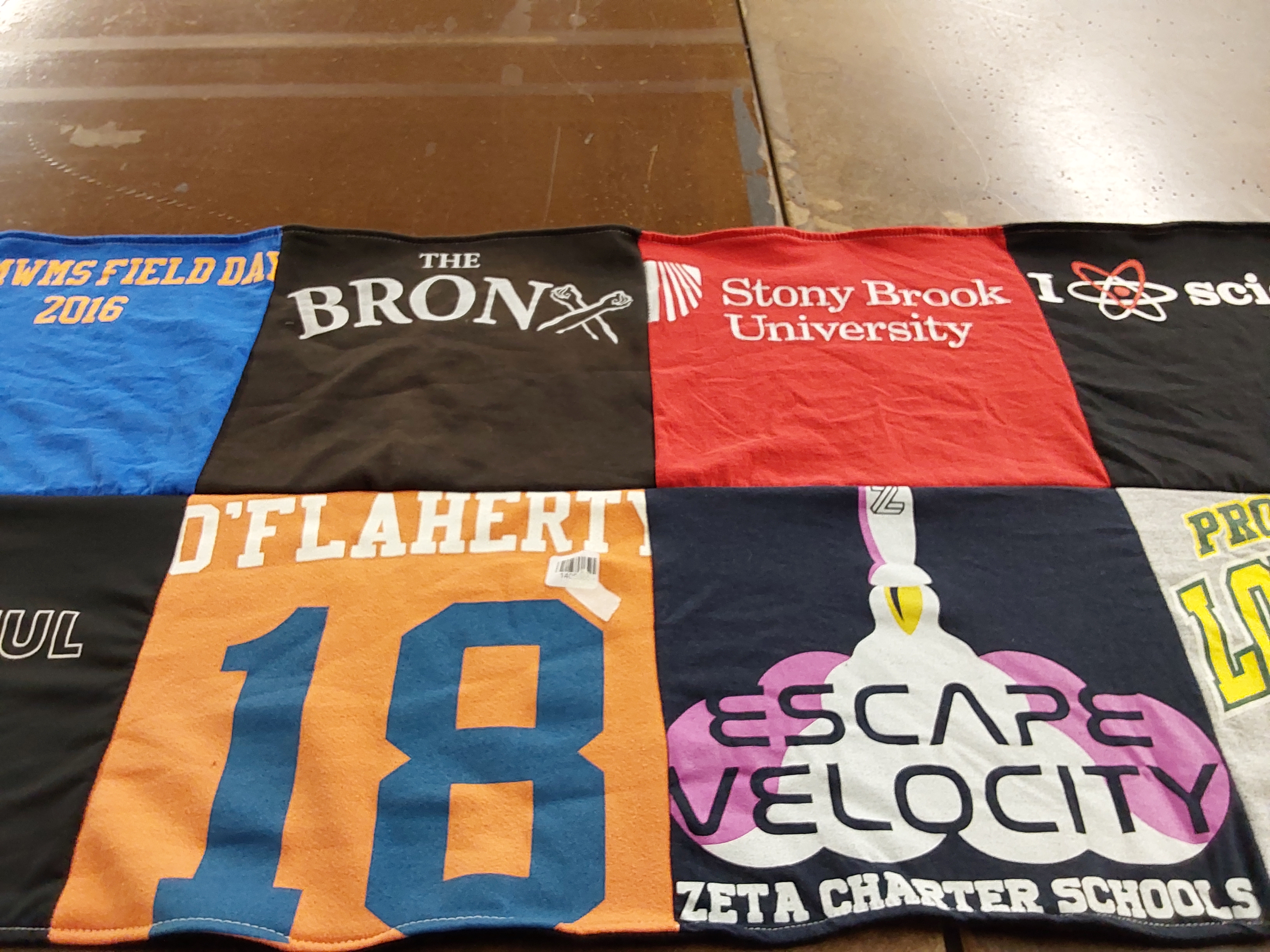 T-shirt quilt from stony brook university by Robert from NJ